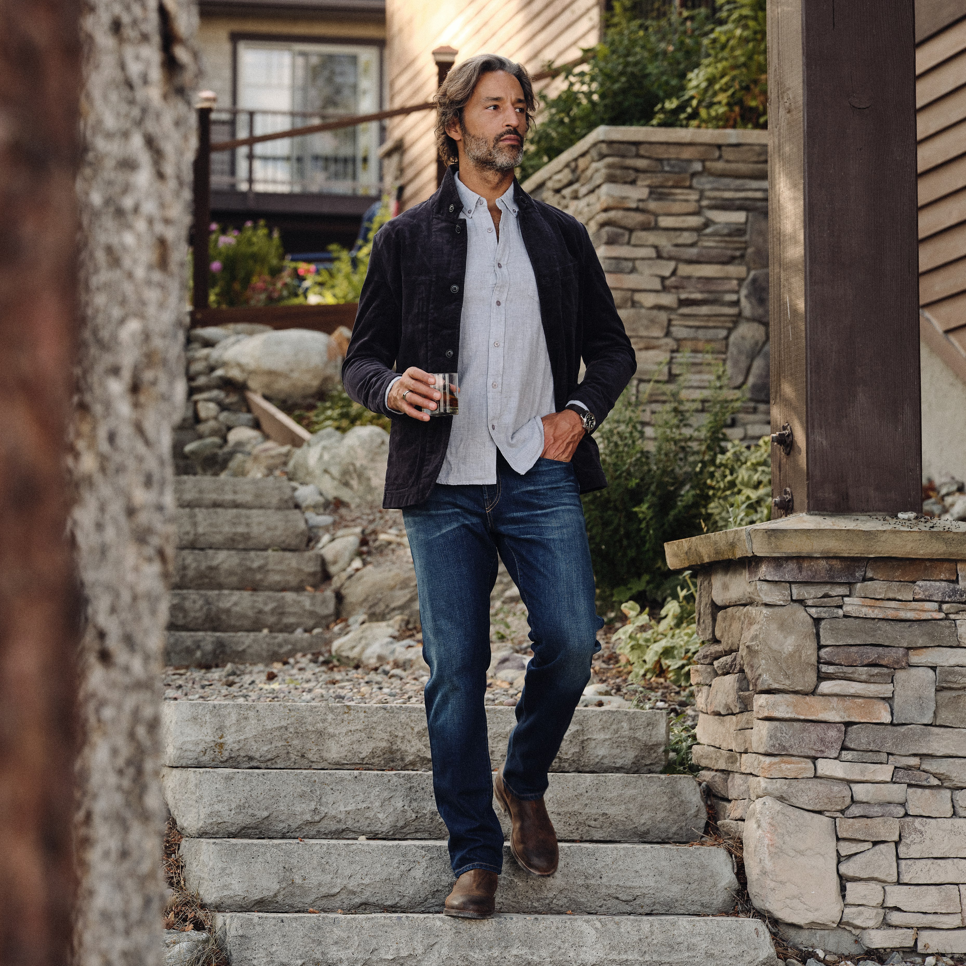 relwen moleskin trap blazer