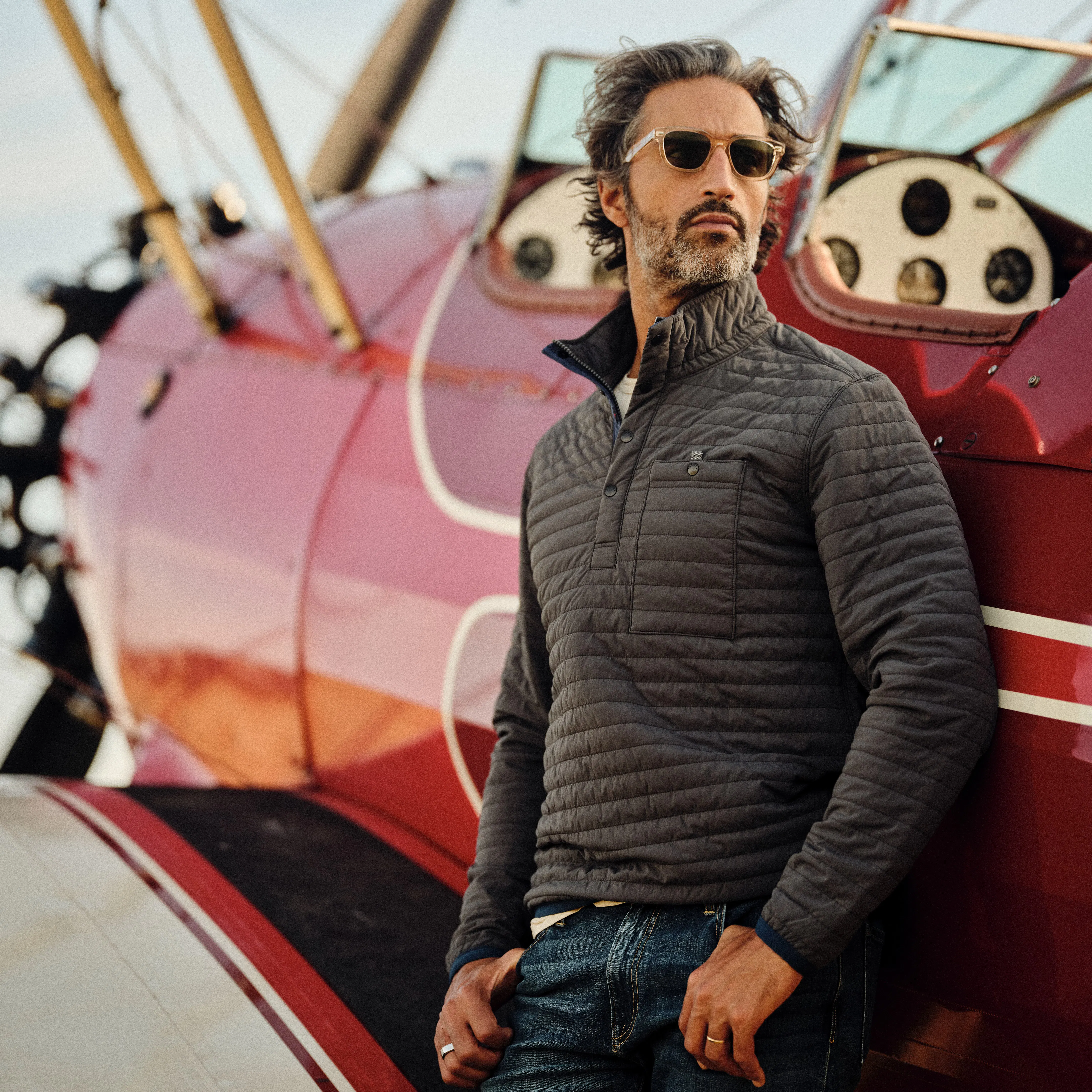 Relwen Windzip Popover - Dark Grey | Quilted Jackets | Huckberry