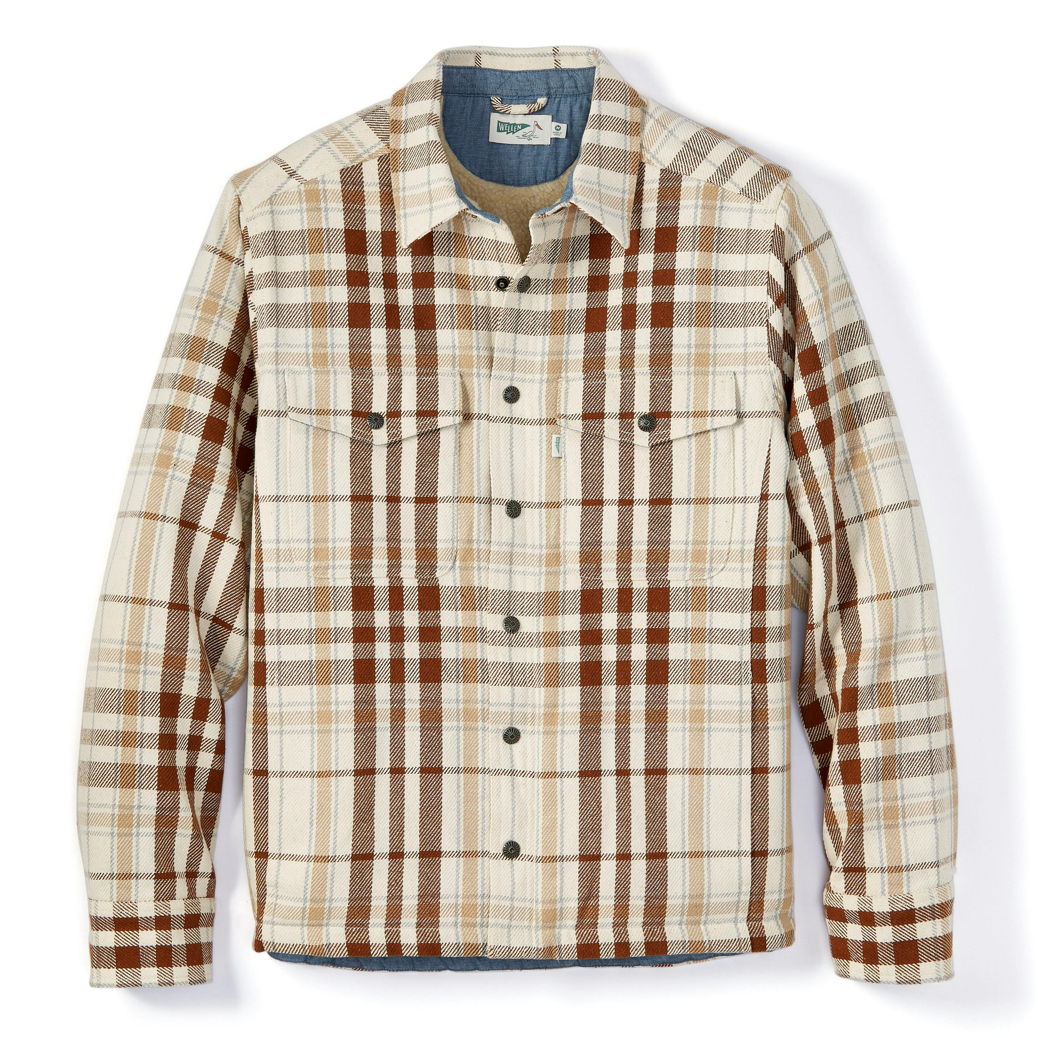 Sherpa-Lined Flannel Overshirt