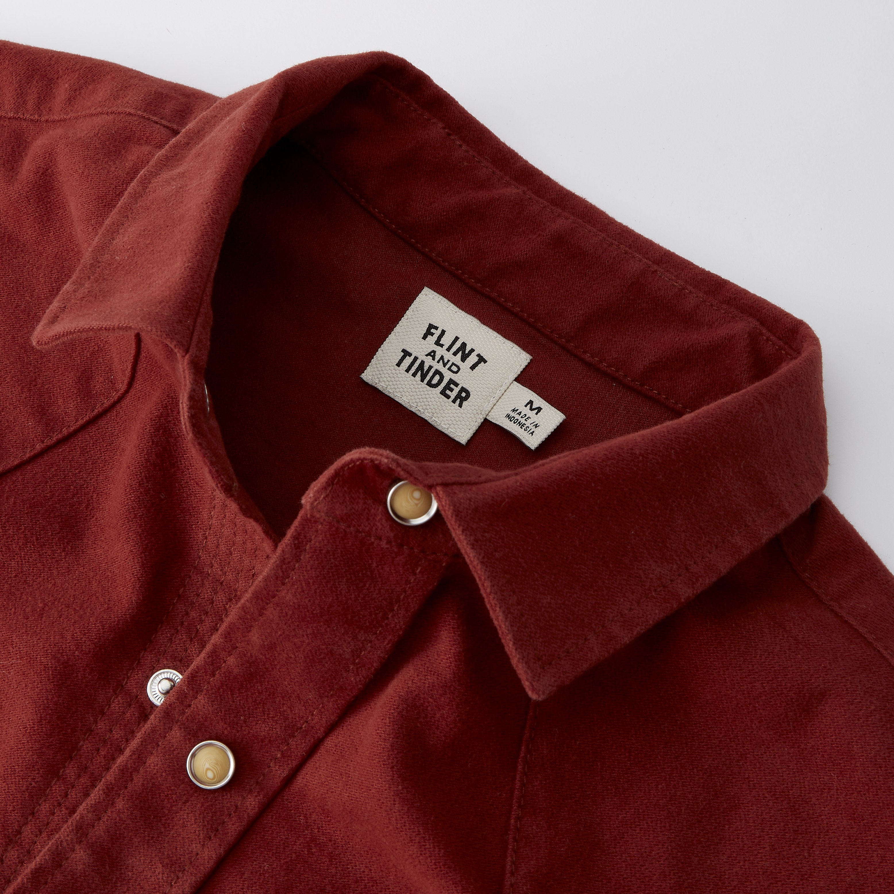 Flint and Tinder Moleskin Western Shirt - Fired Brick | Long