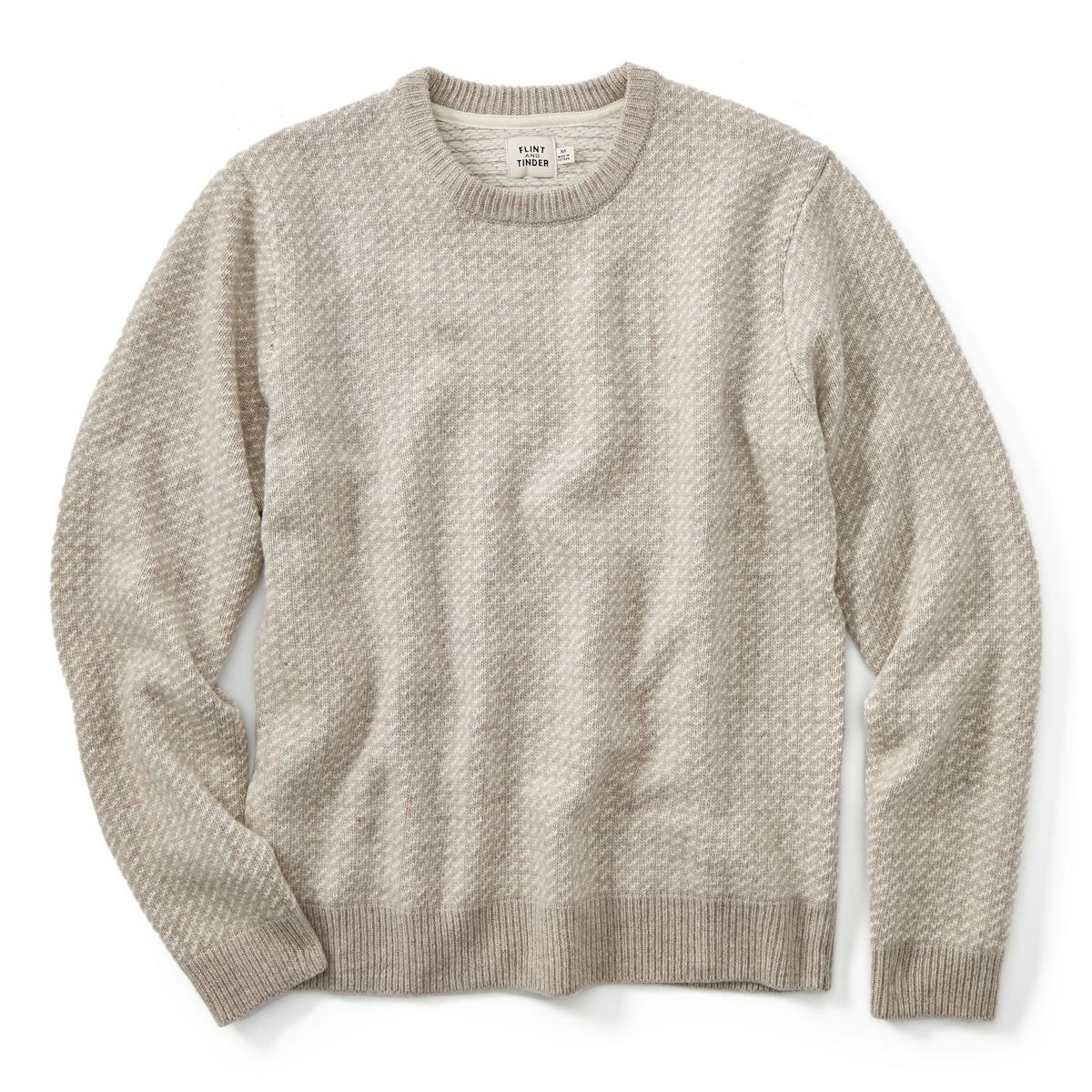 Flint and Tinder Nordic Jacquard Crew Sweater - Rugby Tan/Lily White ...