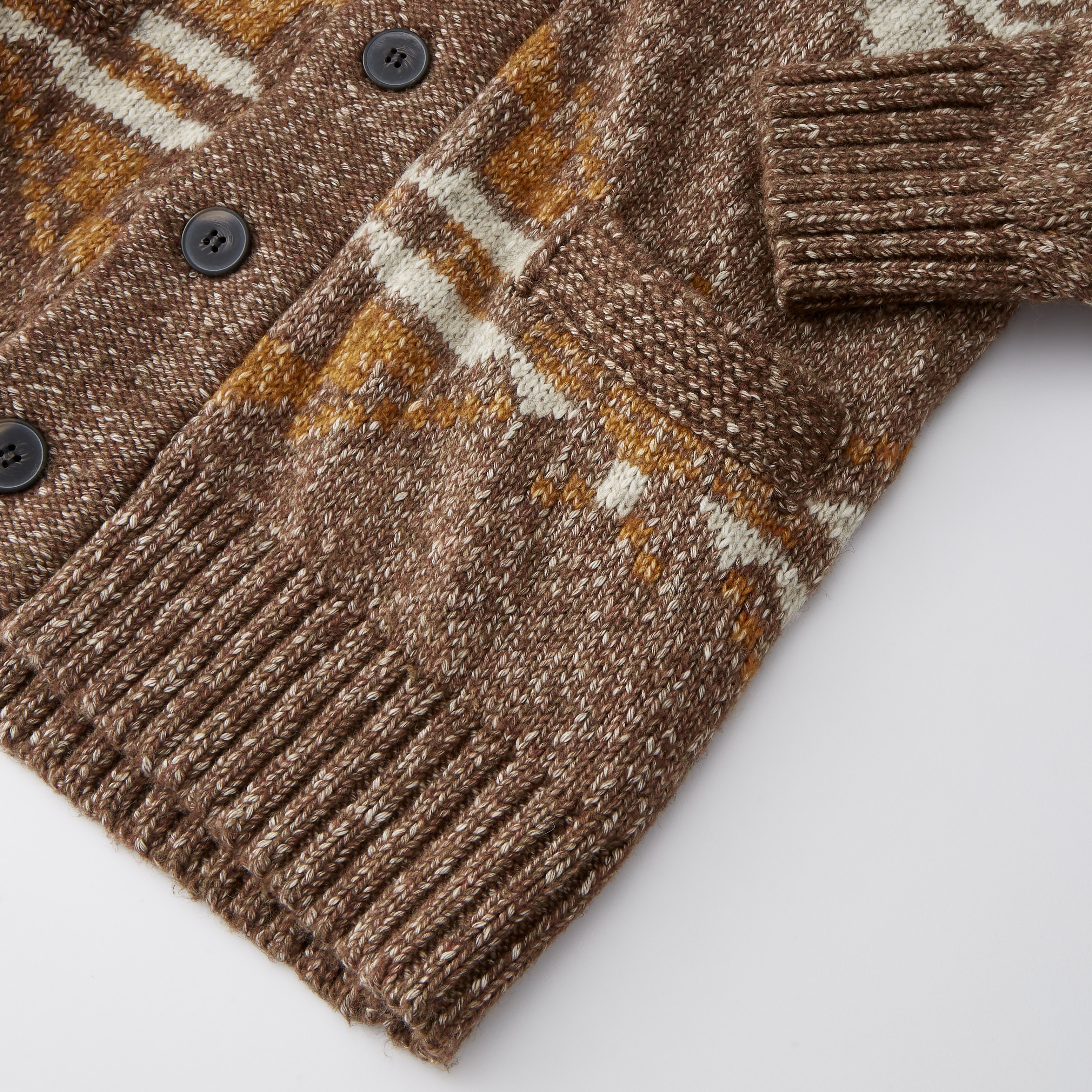 Schott The Motif Cardigan Sweater - Exclusive - Brown/White