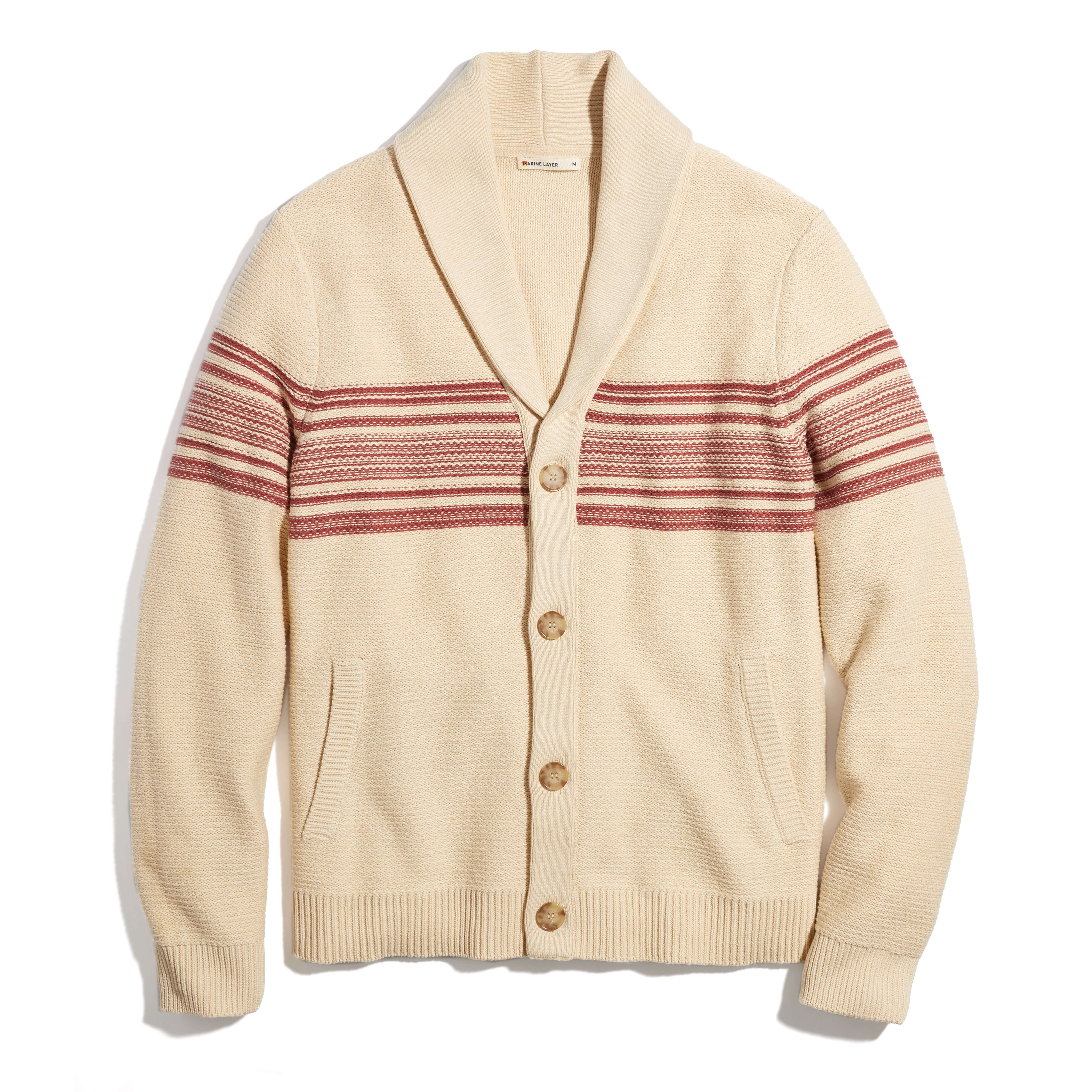 Marine Layer Nate Cardigan Sweater - Antique White | Cardigan