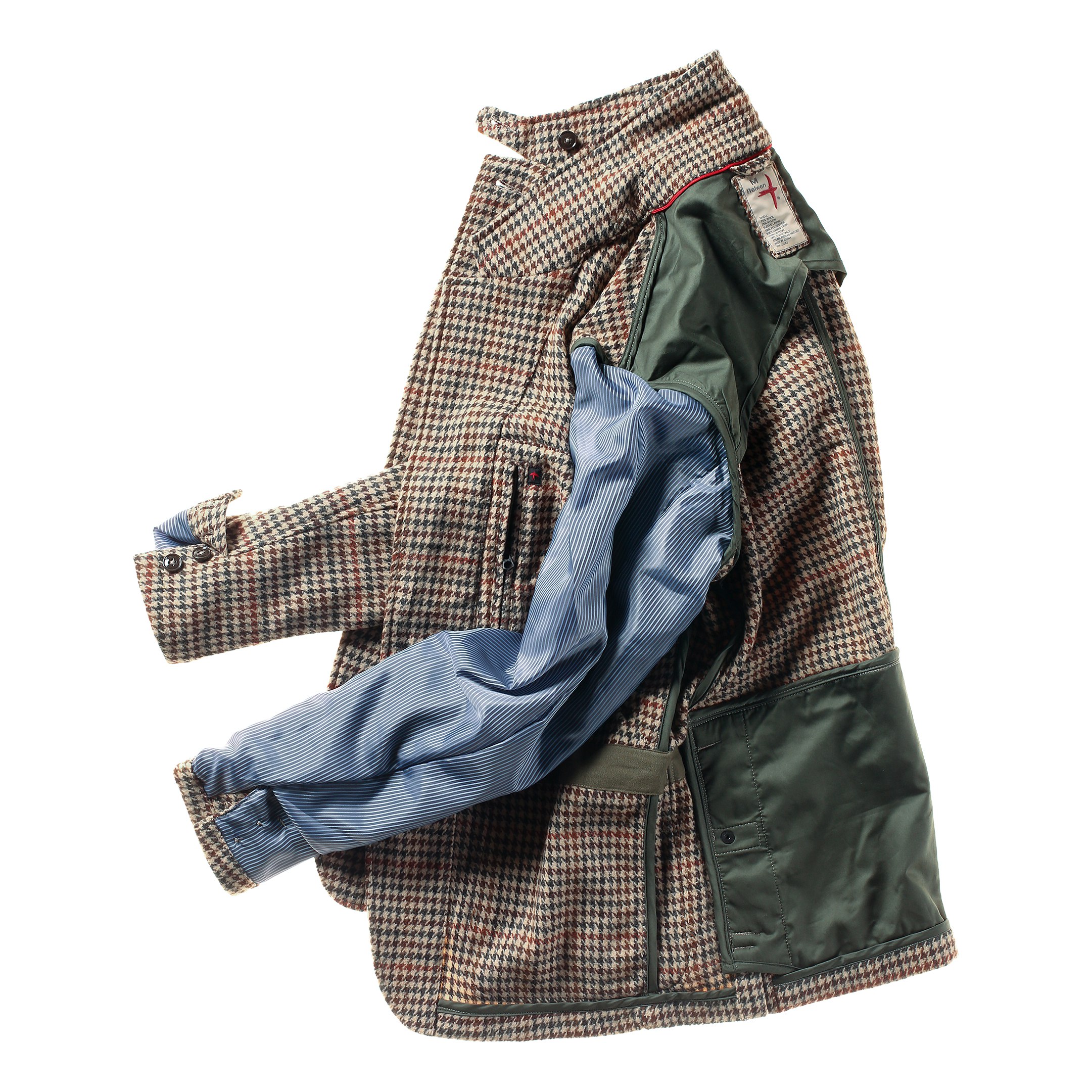Relwen Heritage Trap Blazer - Cream/Brown Guncheck | Blazers