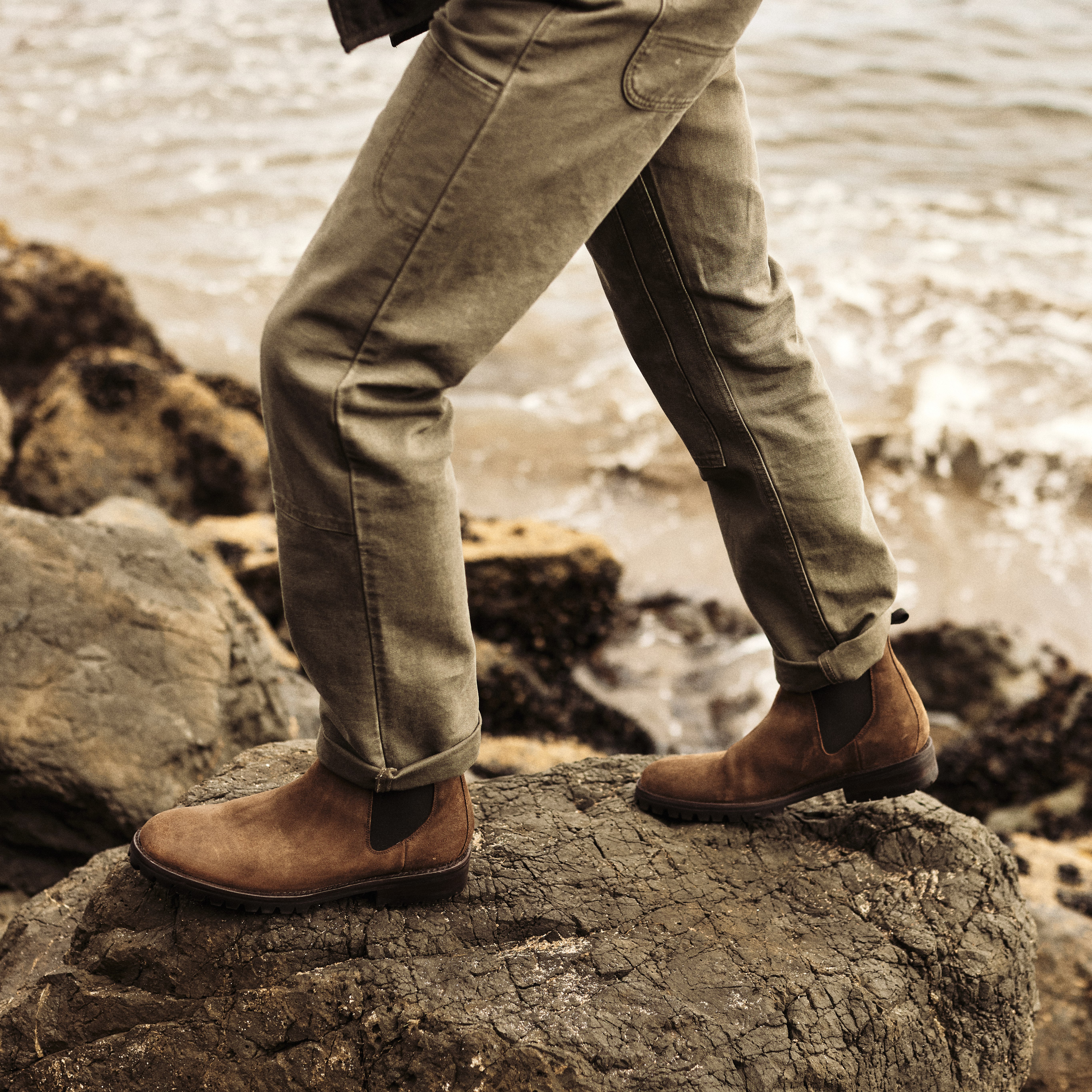 Rhodes Footwear Jackson Chelsea Boot w/ Lug Sole - Umber | Chelsea