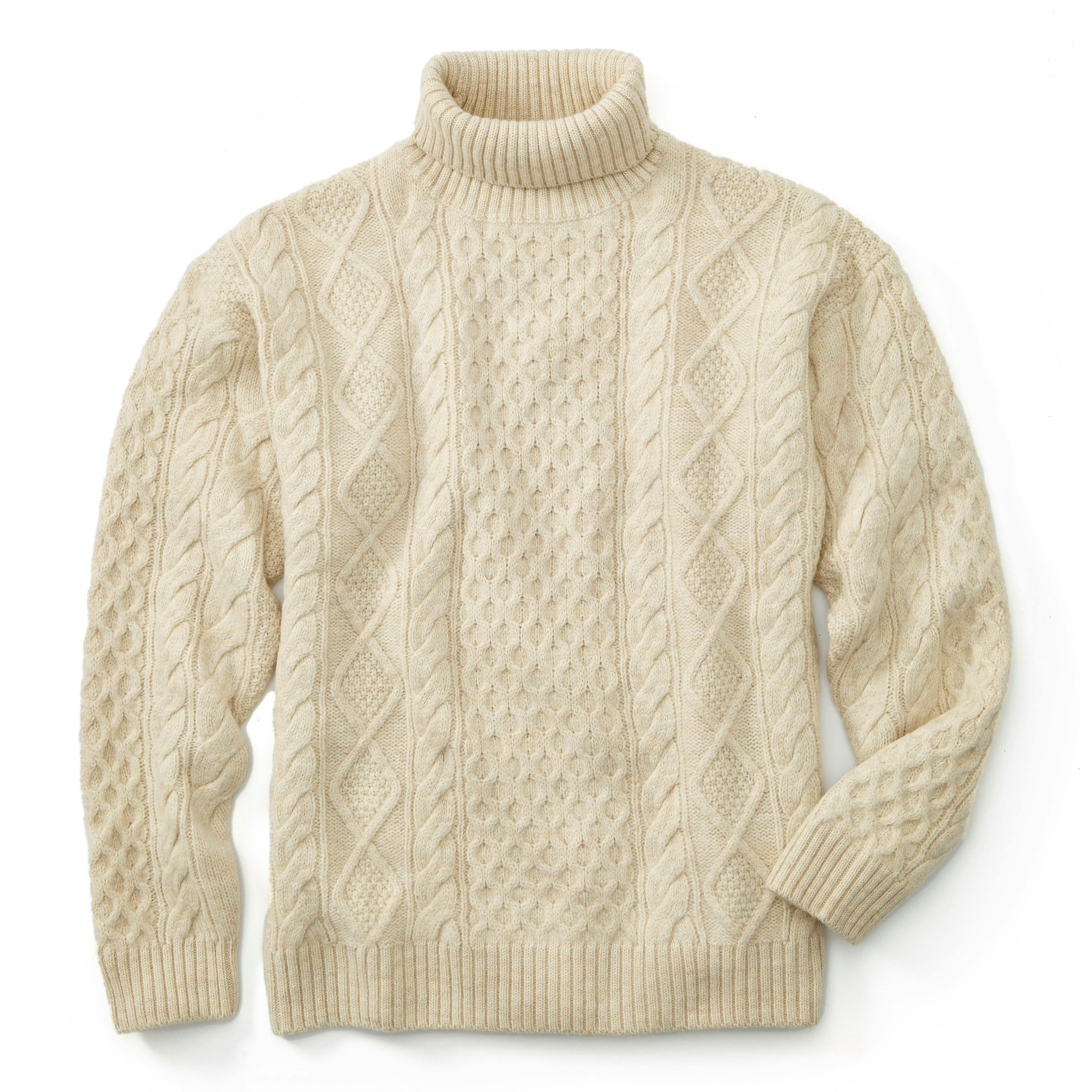 Aran Cable Turtleneck Sweater