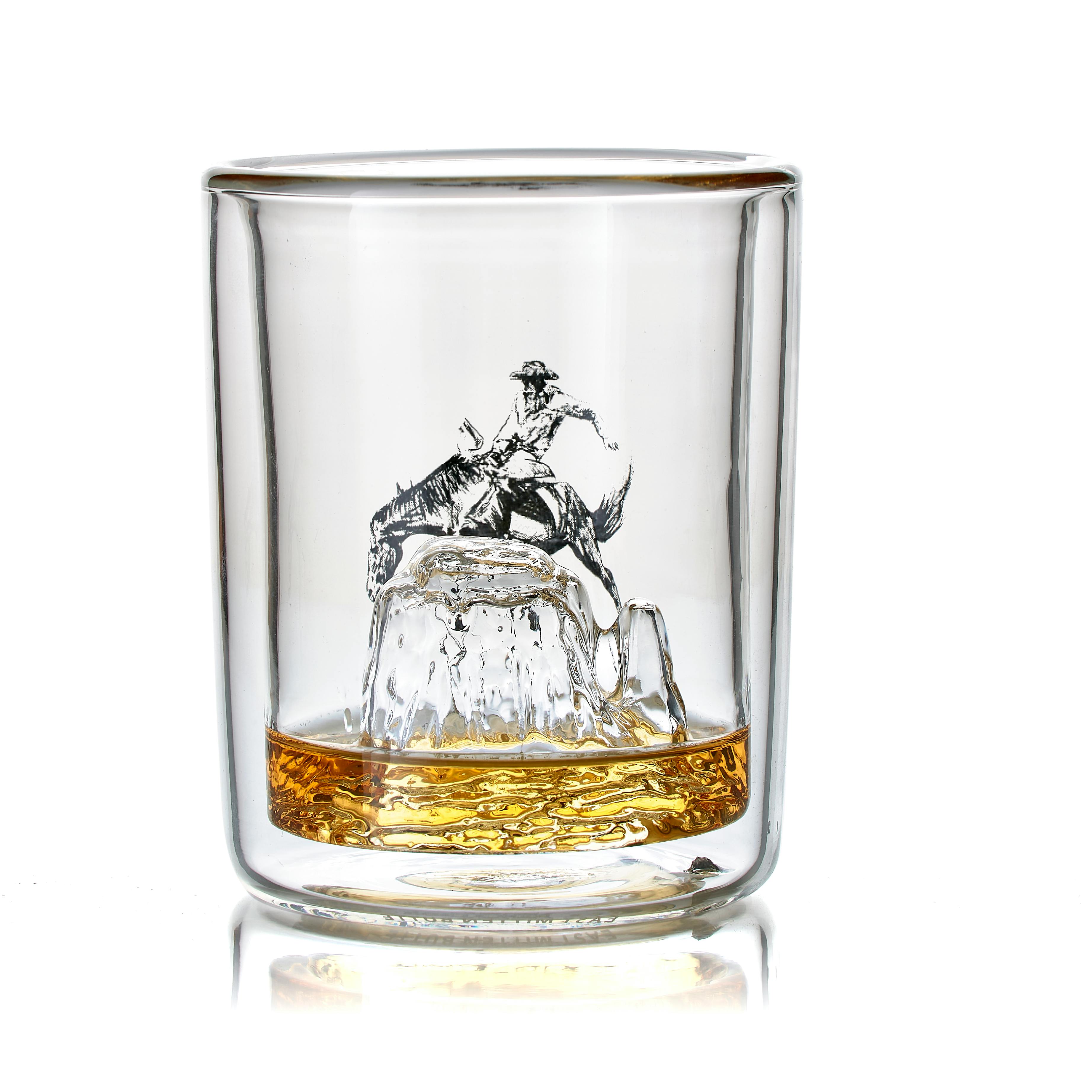 Mountain Peak Whiskey Glass with Matching Wooden Base — everdreamcraft