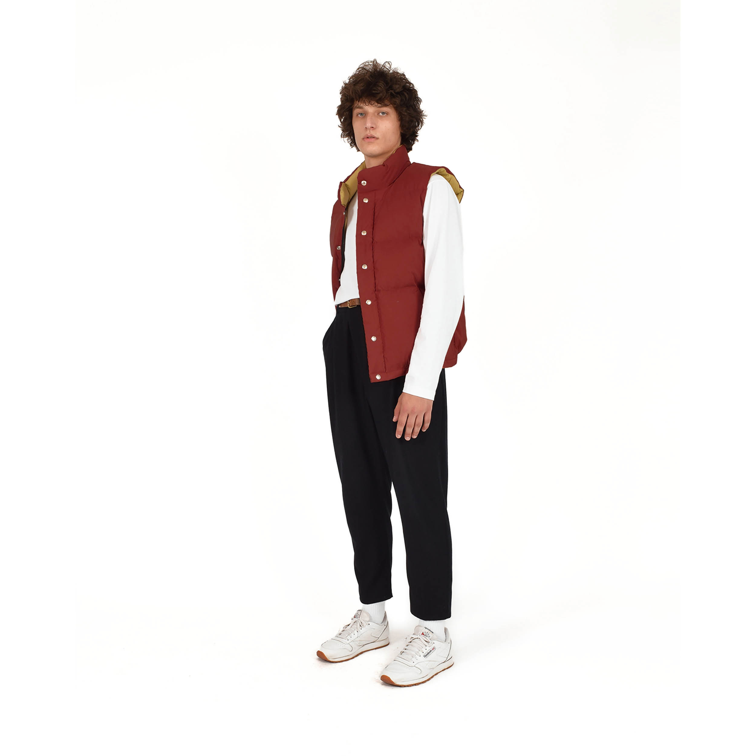 Crescent Down Works Down Italian Vest - Red-Khaki | Vests