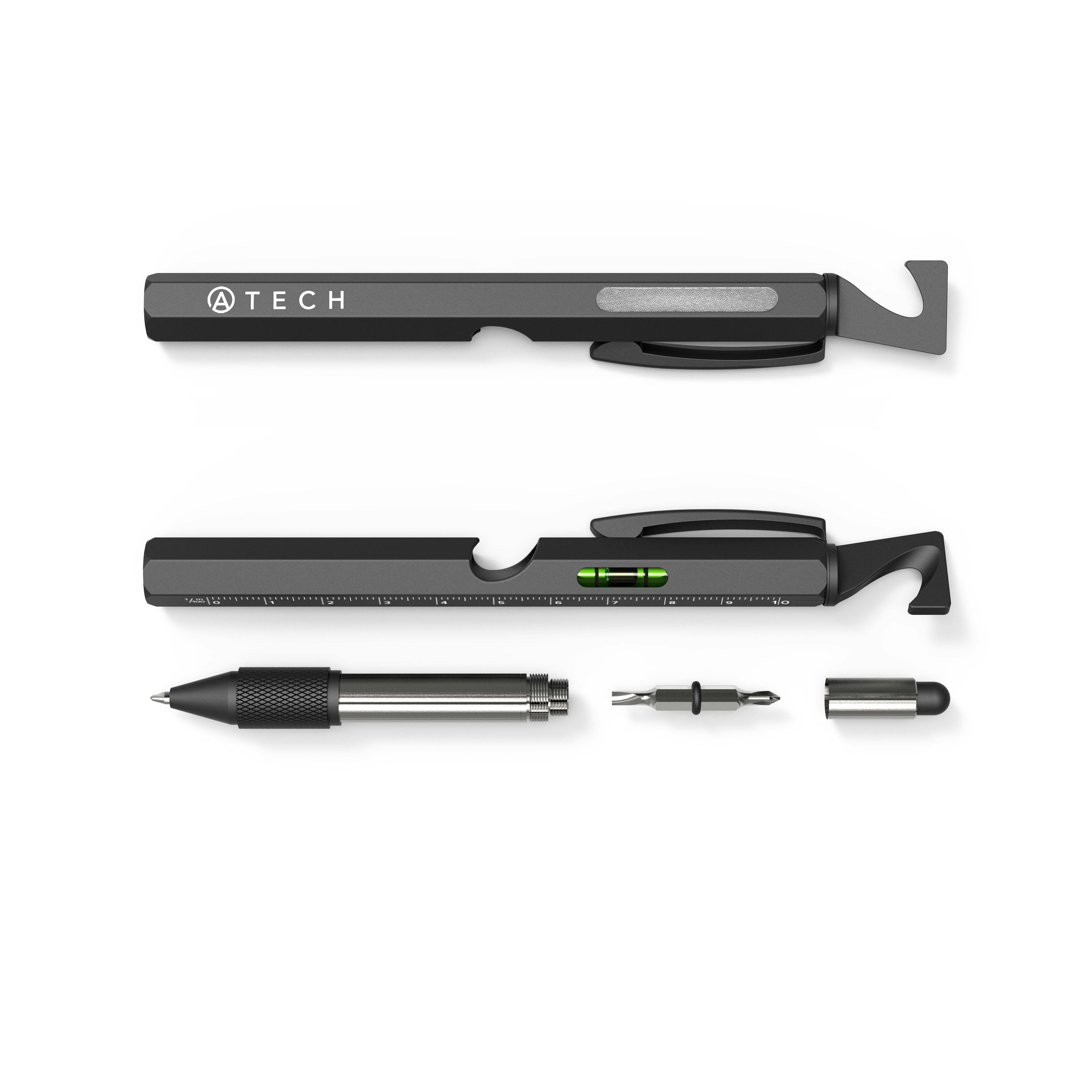 Atech Innovation Multitool Pen 9-in-1 Box Cutter - Black