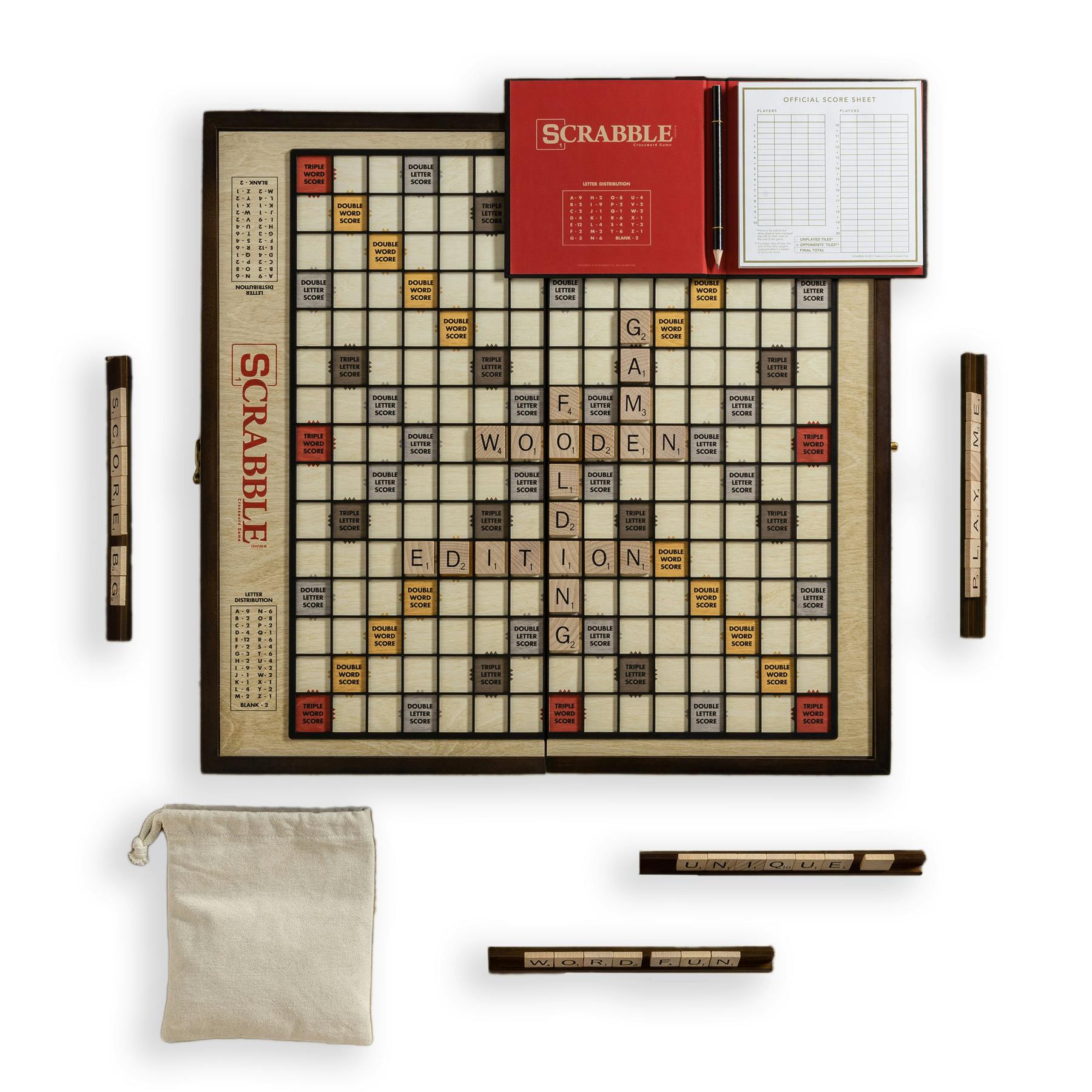 Winning Solutions Scrabble Deluxe Vintage Edition Game Board