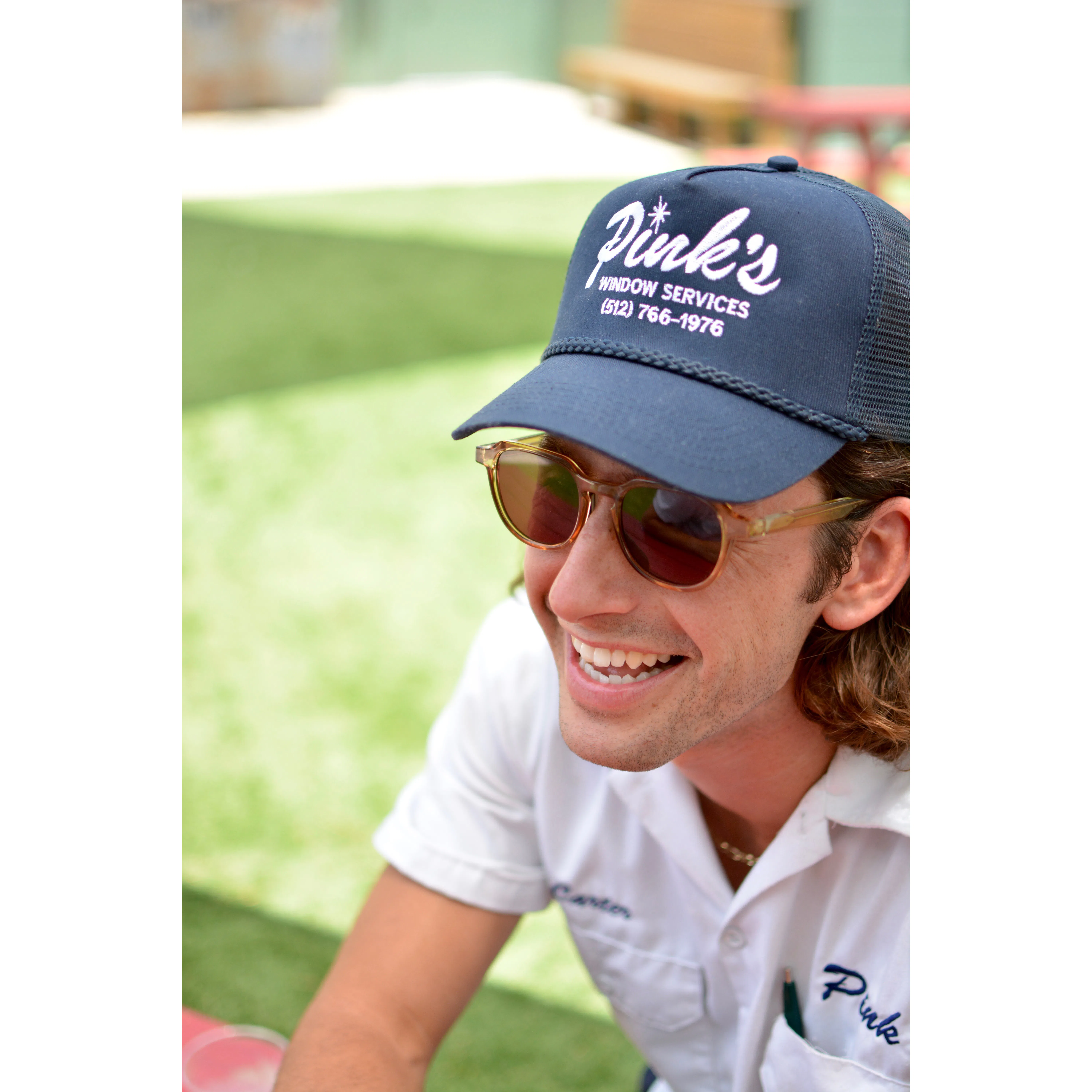 B&H Creators Navy and Pink Trucker Hat Navy Trucker Cap – Barth is Saint main image 2