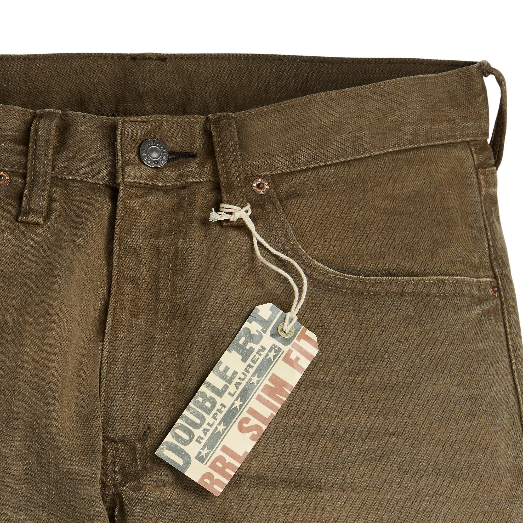 RRL Slim Fit Denim Jeans - Distressed Brown Wash | Stretch | Huckberry