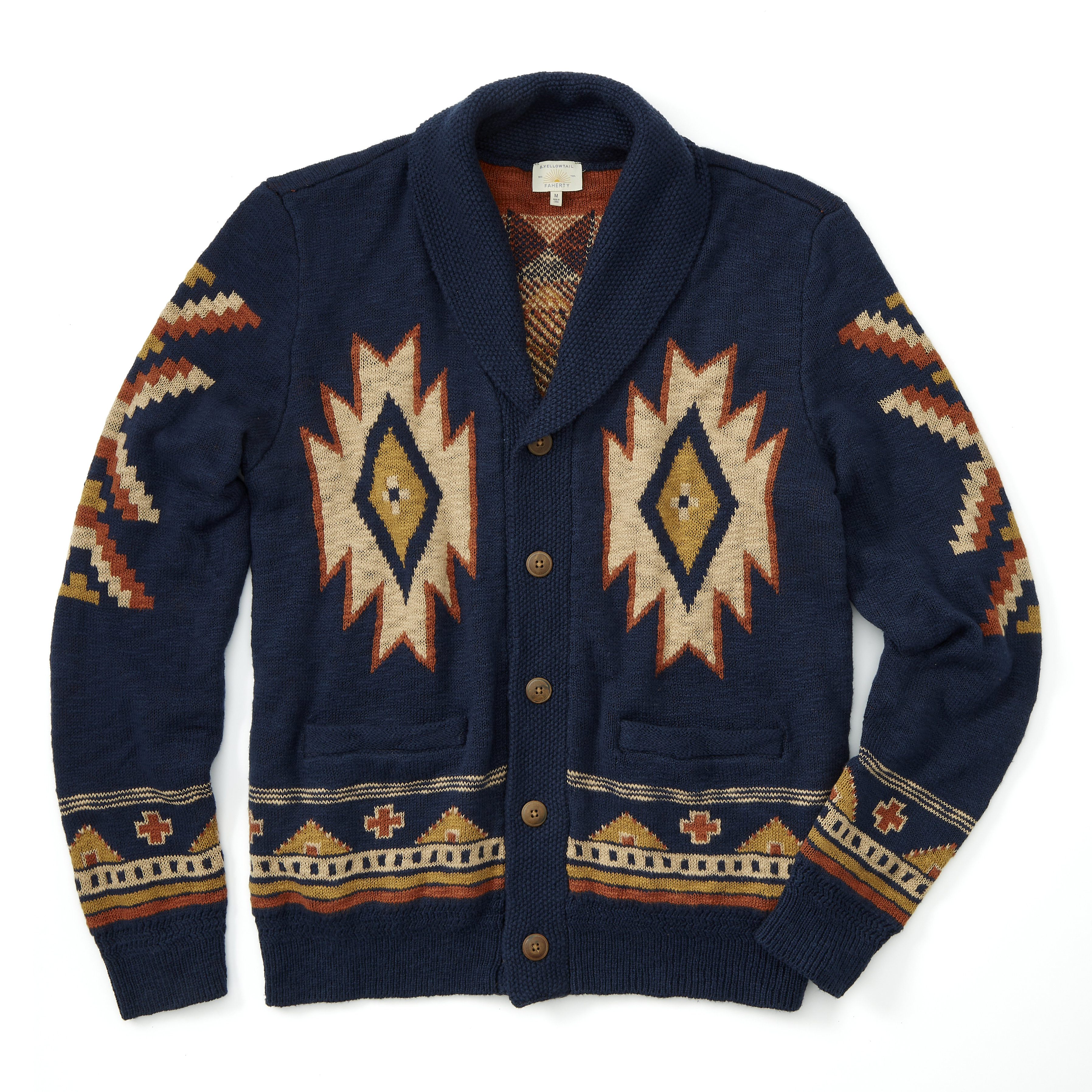 Faherty Brand Wolf Cardigan Sweater - Wolf Mountain | Cardigan