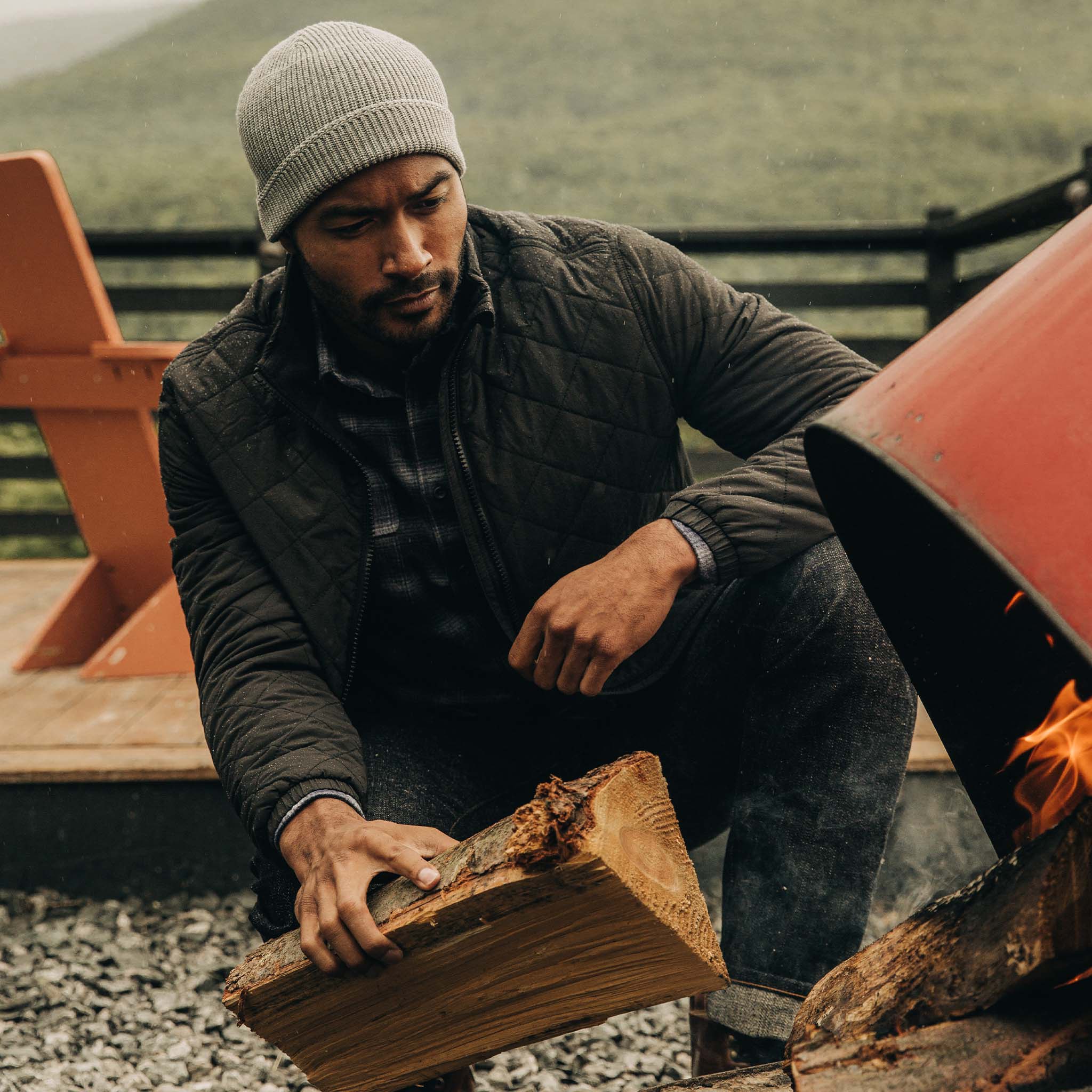 Taylor Stitch Quilted Vertical Jacket - Black | Quilted