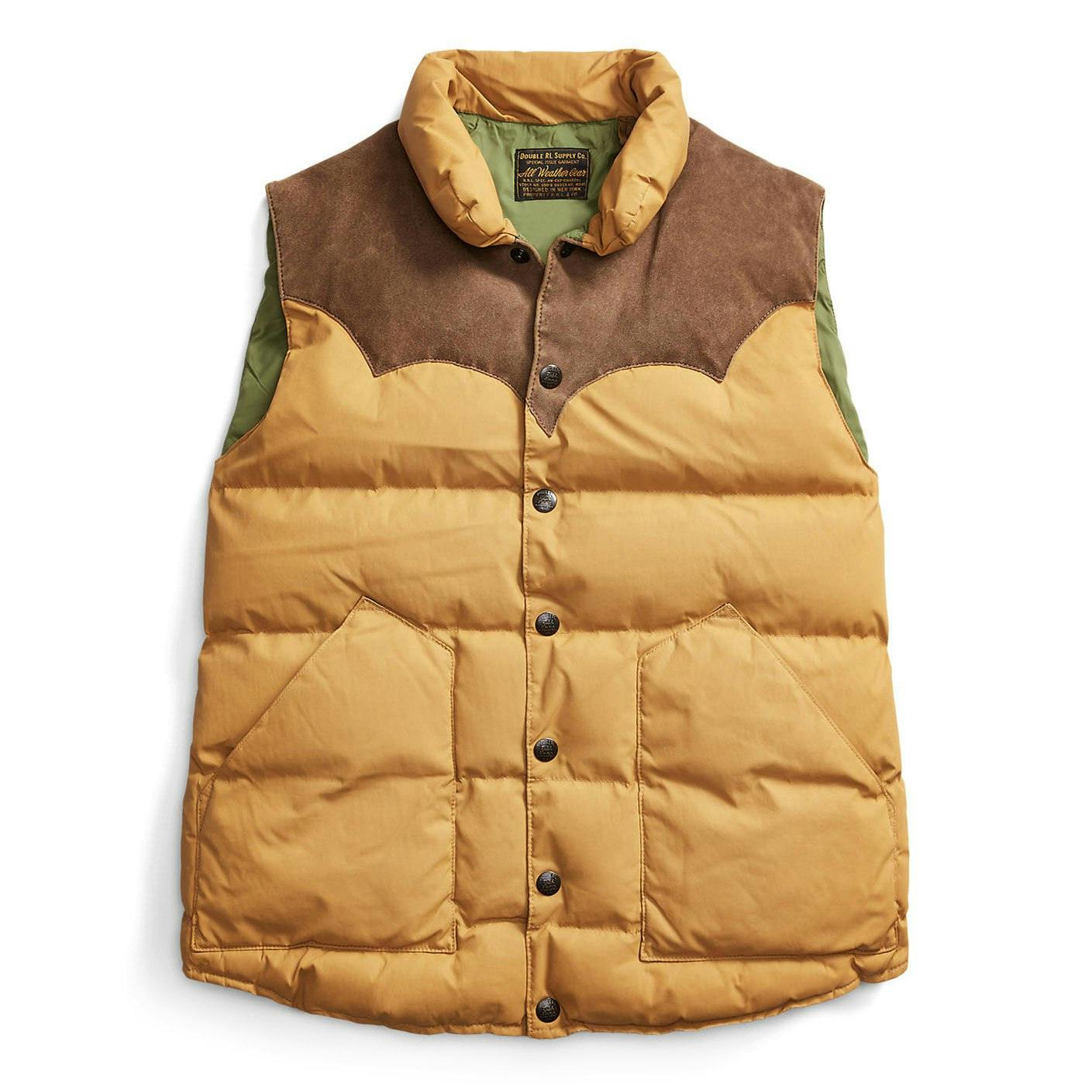 Milburn Suede-Yoke Quilted Puffer Vest