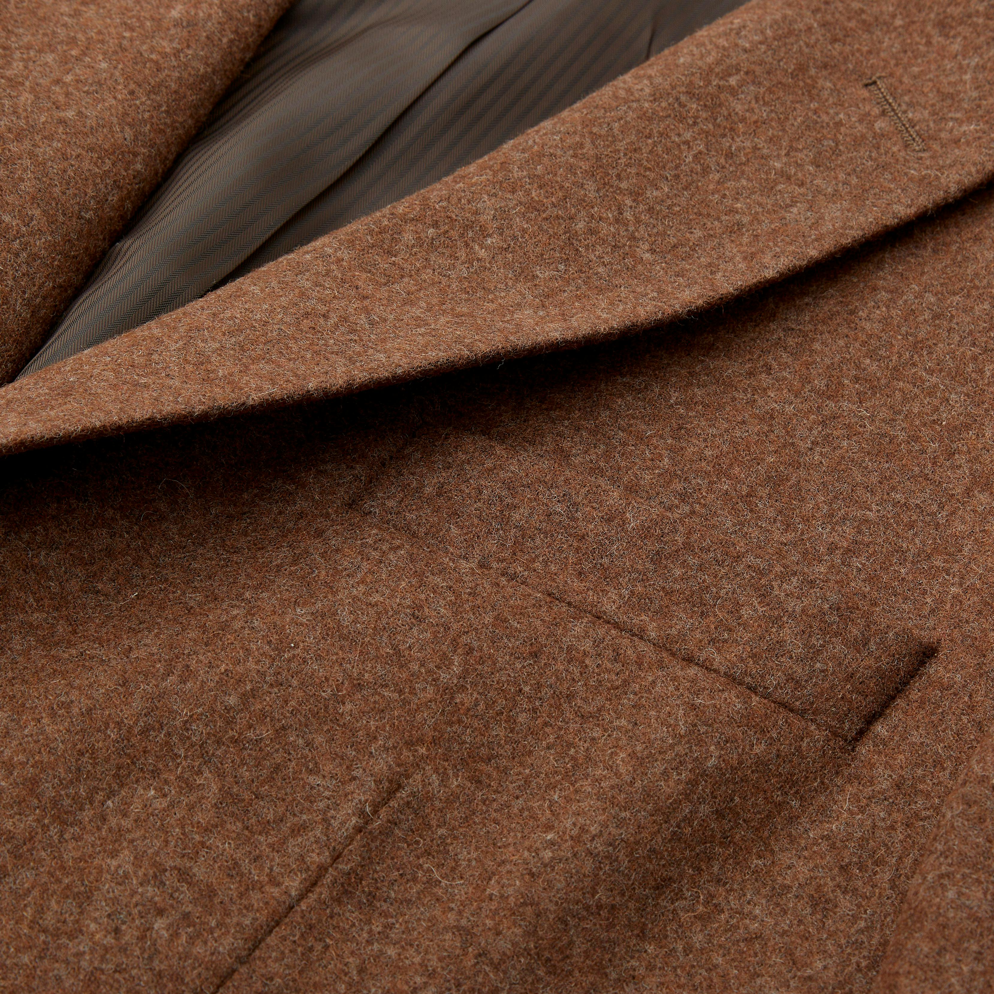 Brown and Black Heathered Herringbone Stretch Wool Suiting - Suiting - Wool  - Fashion Fabrics