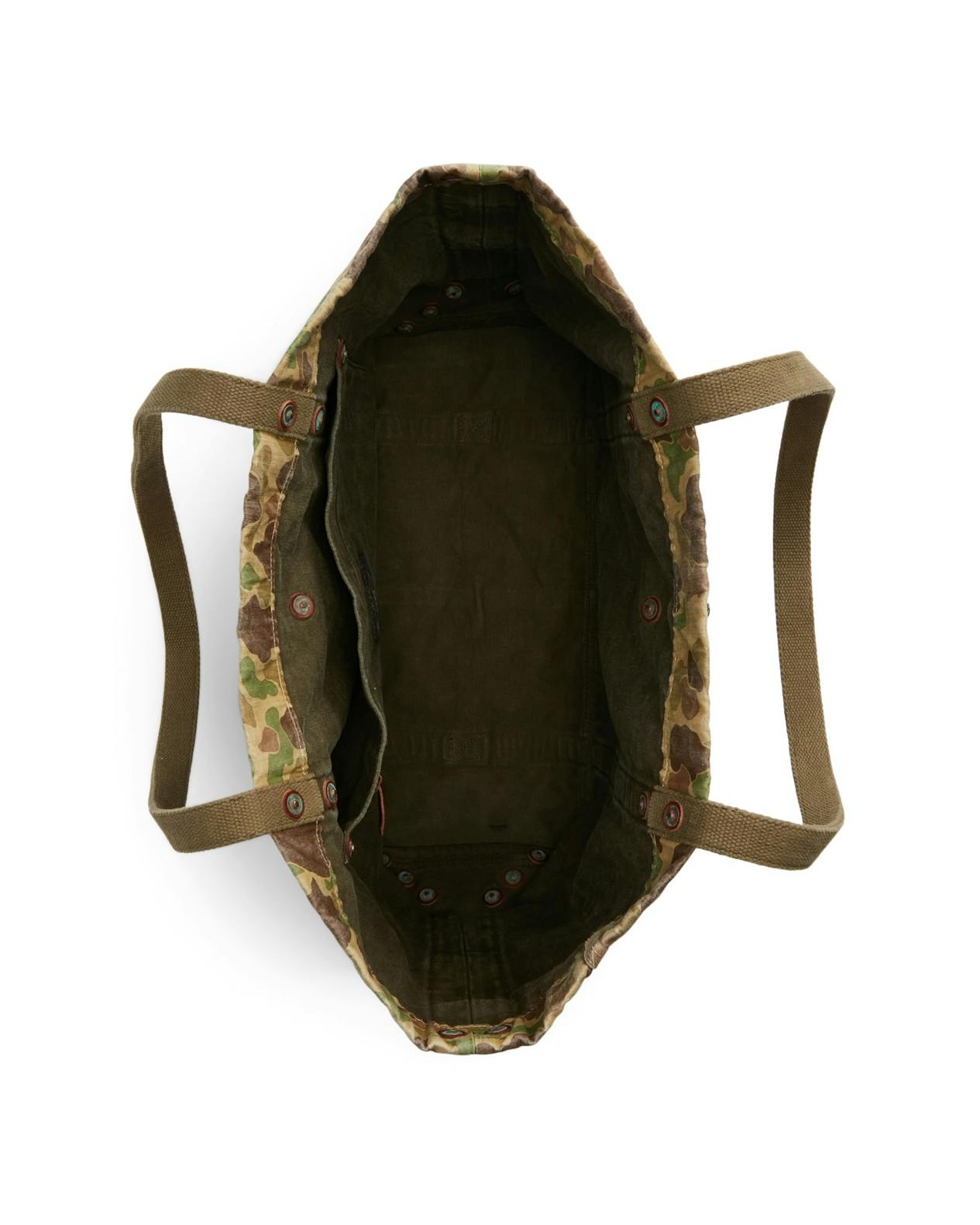 RRL Camo Twill Tote Olive Frog Skin Camo Messenger Tote Bags