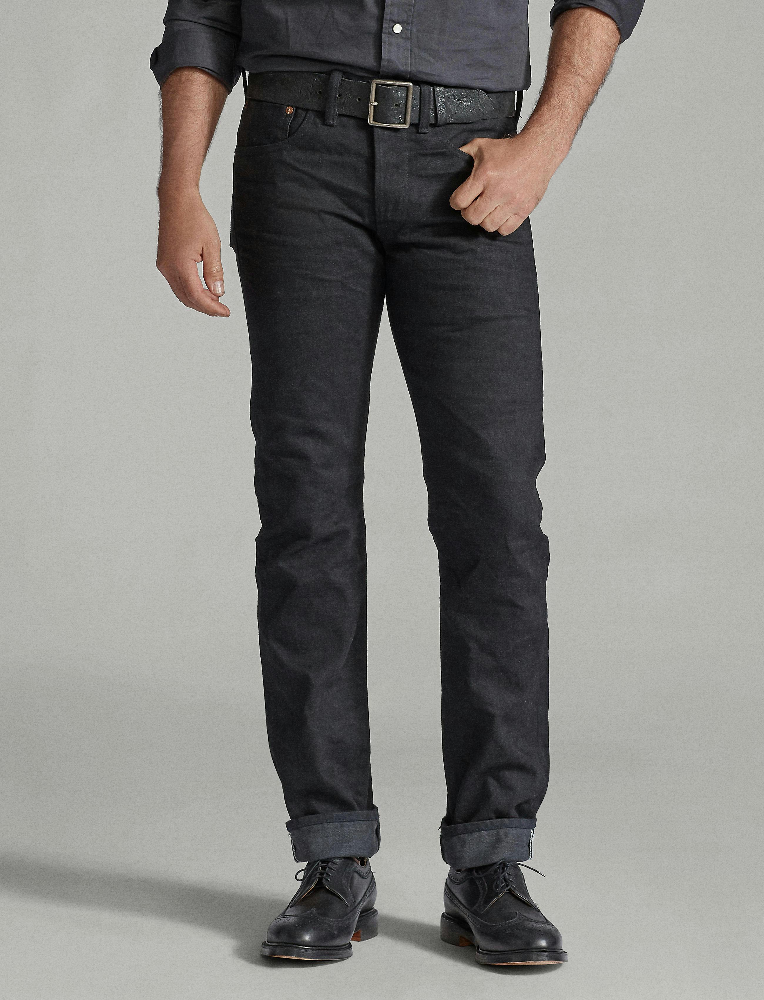 RRL Slim Fit Selvedge Denim Jeans - Black on Black, Jeans