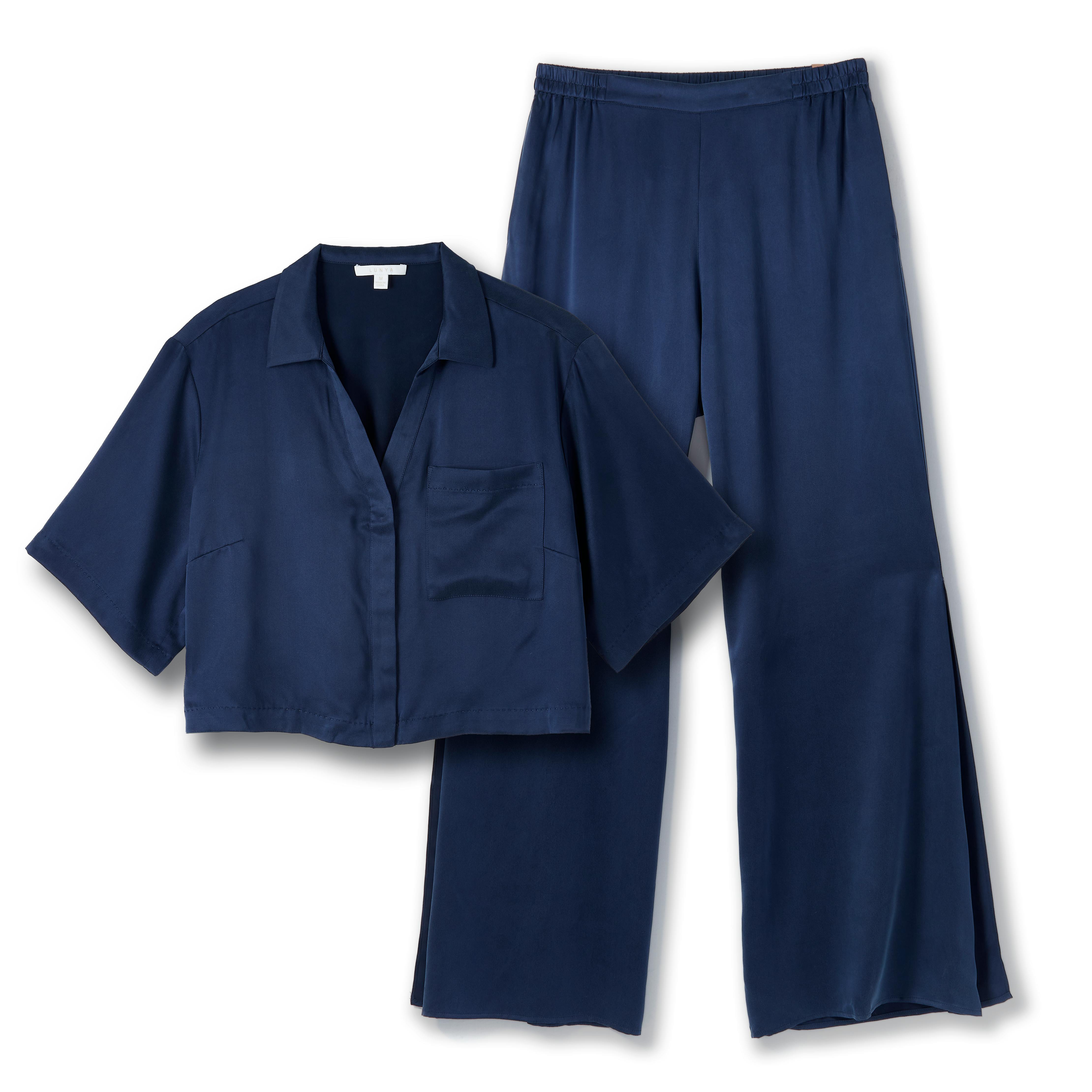 Lunya Women\'s Washable Silk High Rise Pant Set - Deep Blue | All Apparel |  Huckberry