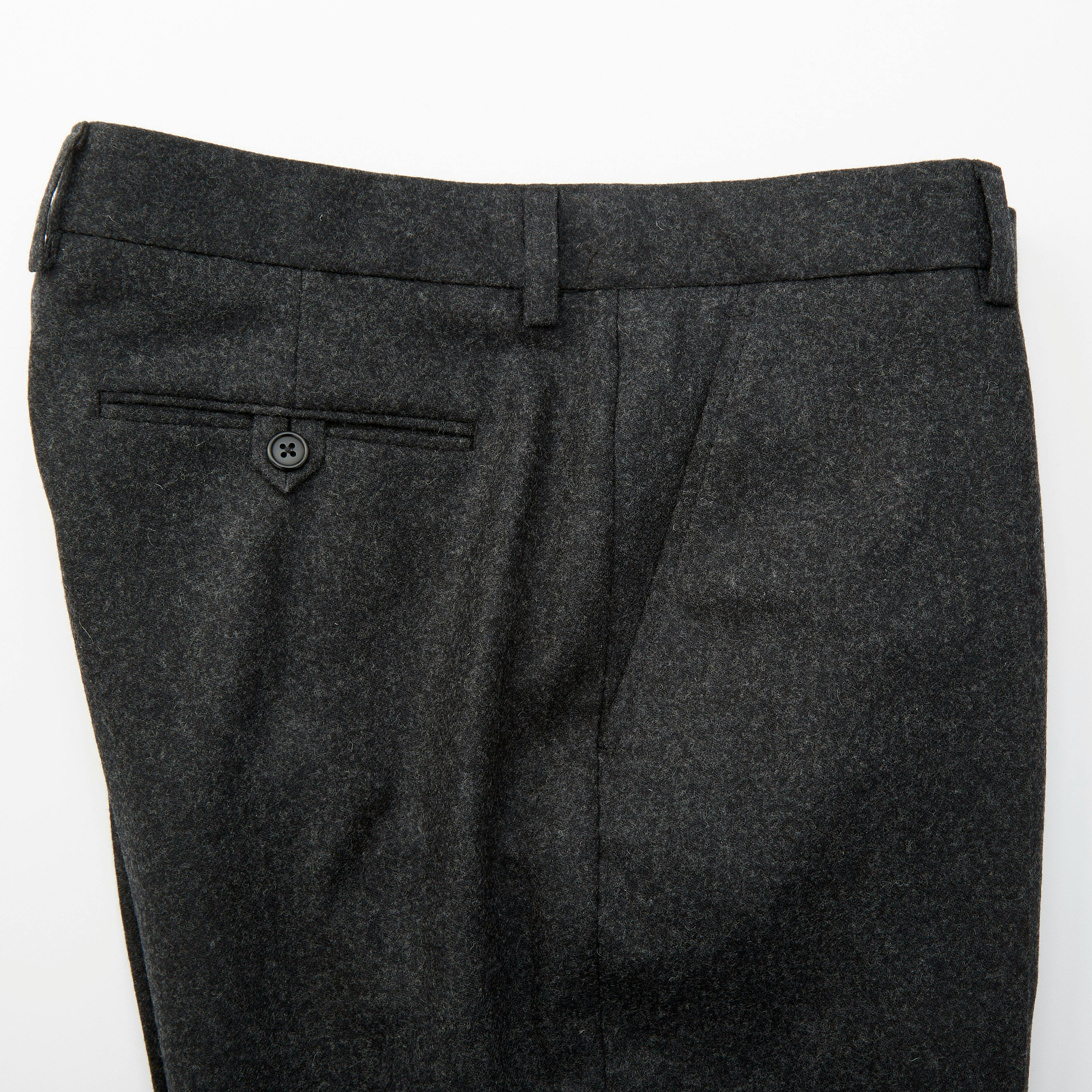 Wills Stretch Wool Trouser - Heather Black, Dress Pants