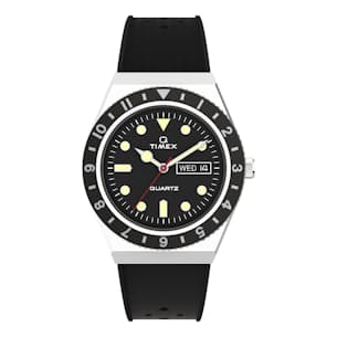 Q Timex Diver Inspired 38mm Watch w/ Silicone Strap