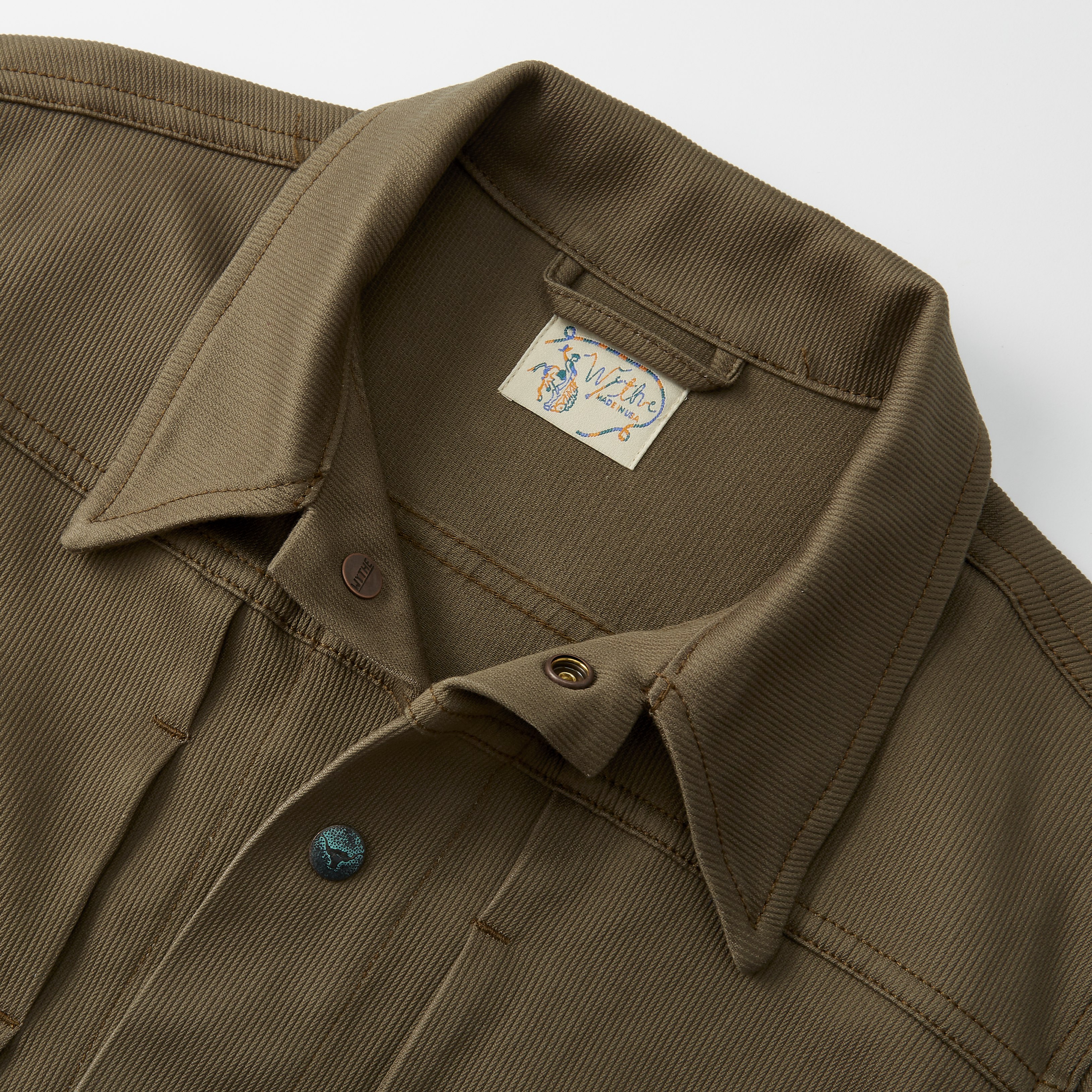 Wythe New York Japanese Bedford Cord Trucker - Faded Olive