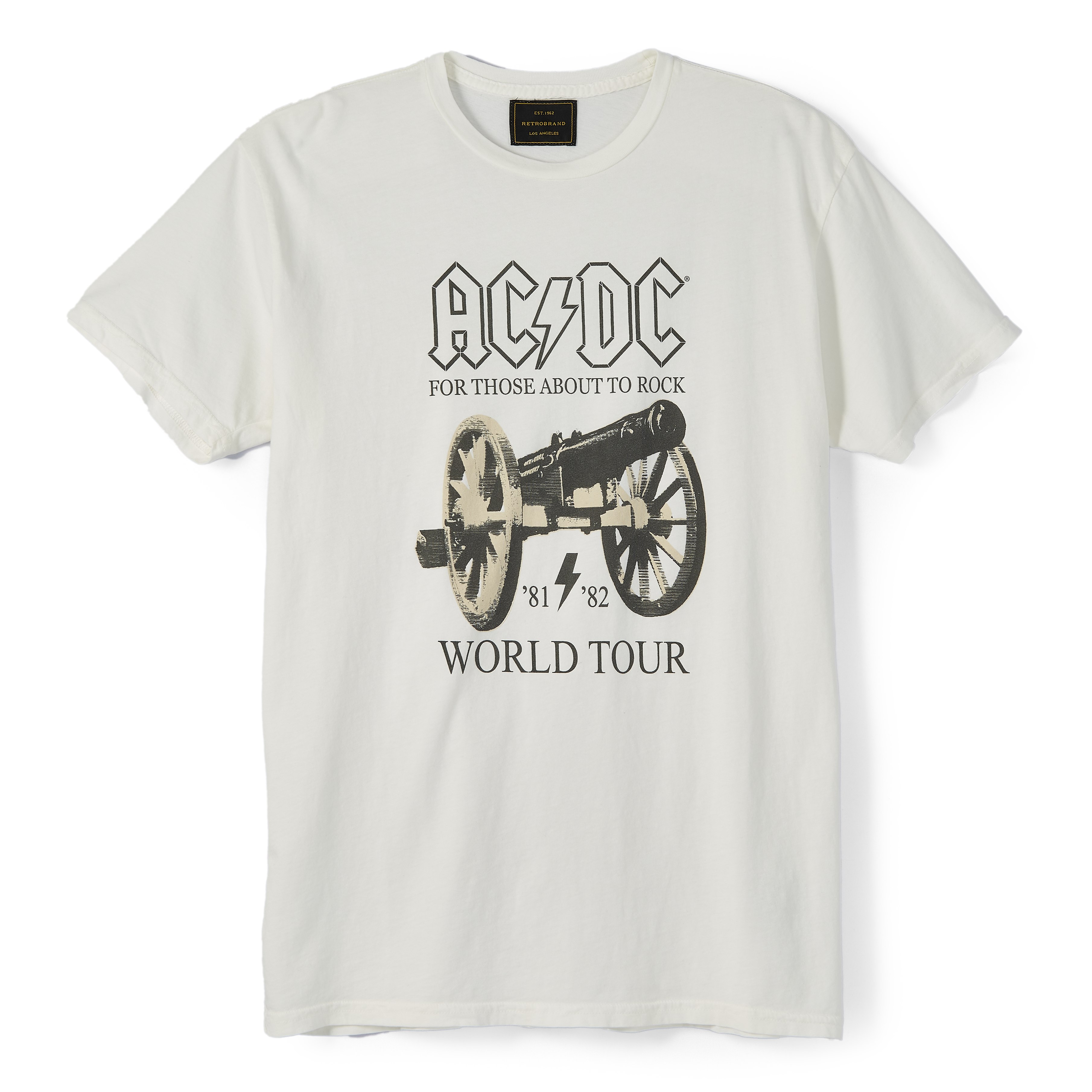 Retro Brand AC/DC World Tour Tee - Antique White | T-Shirts