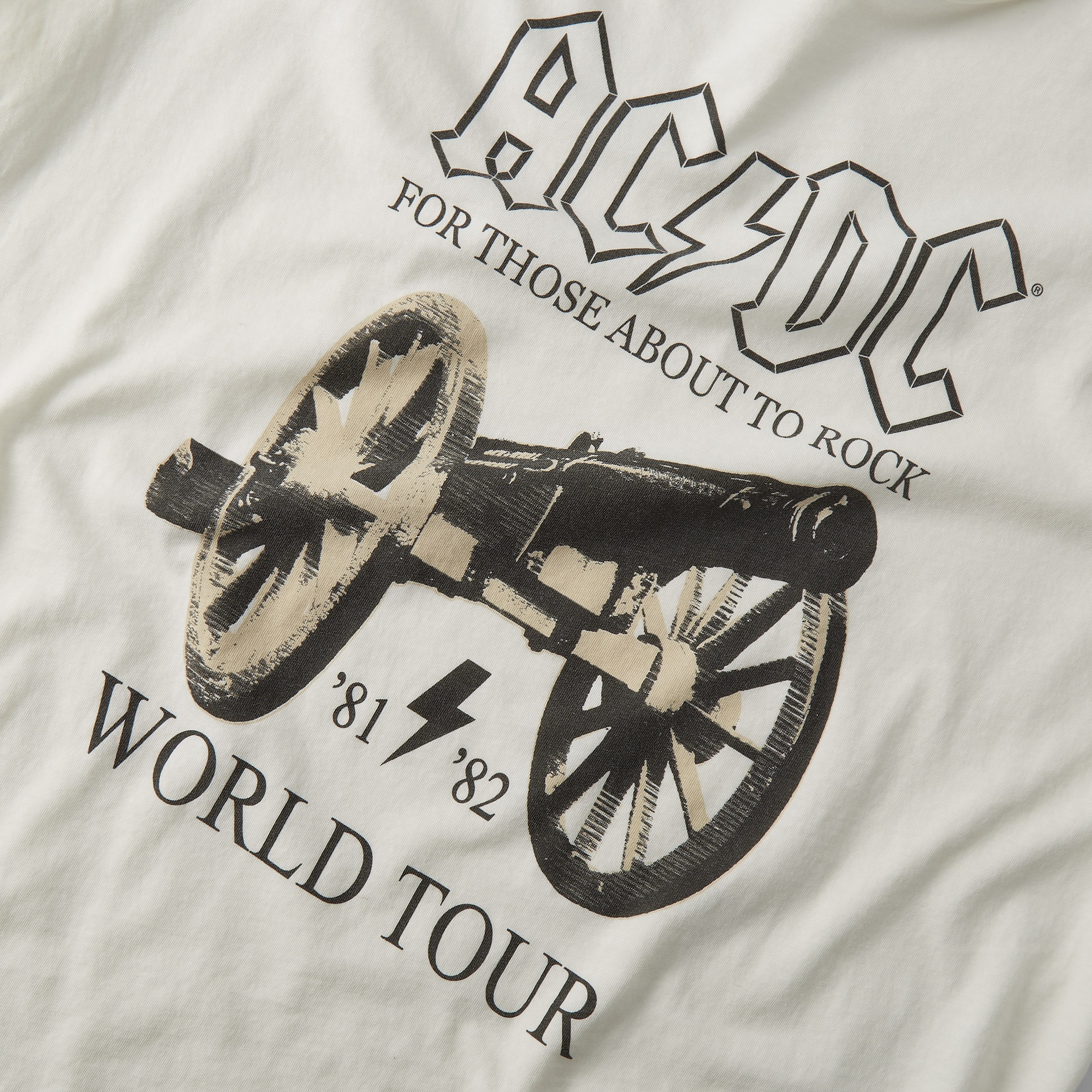 Retro Brand AC/DC World Tour Tee - Antique White | T-Shirts