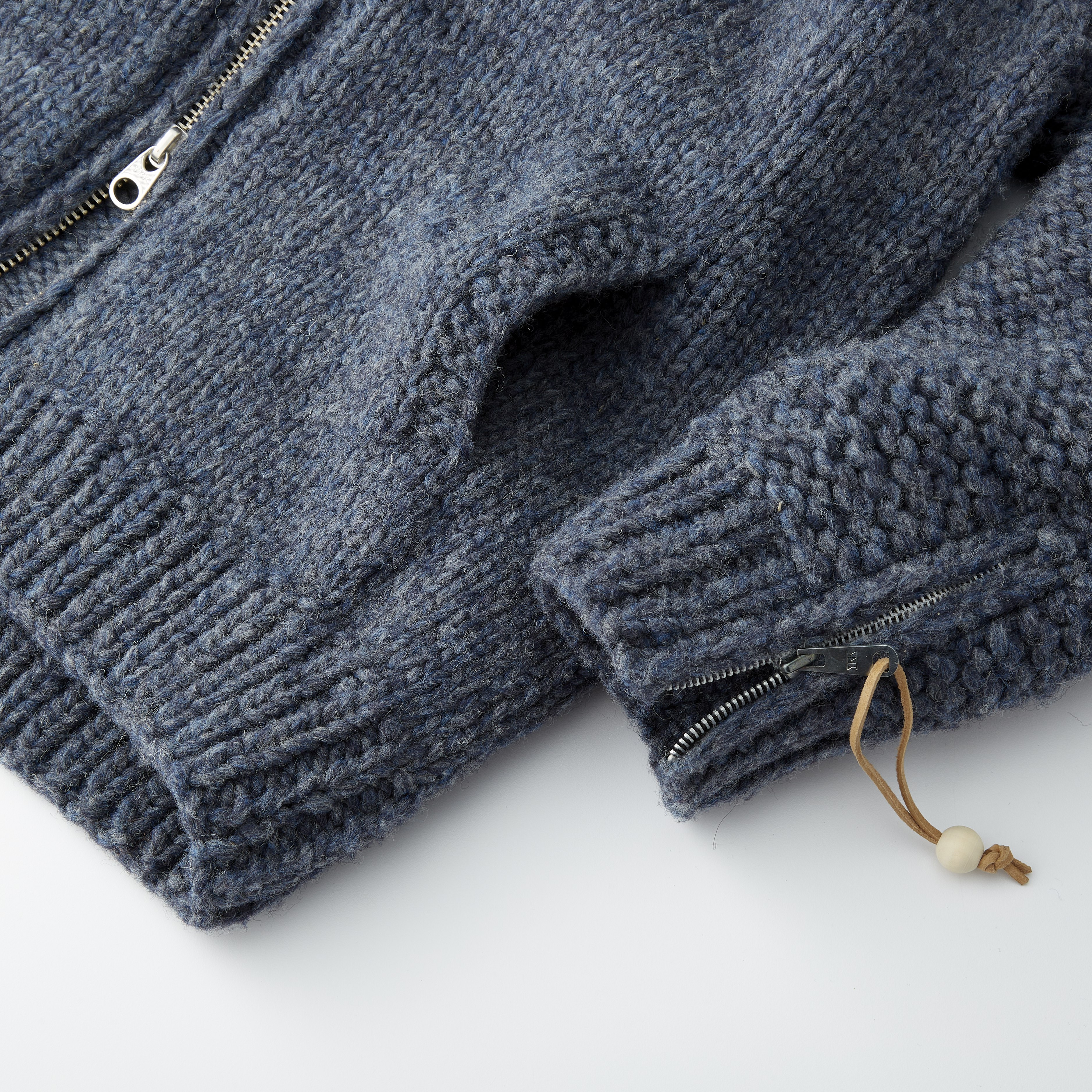 Faiz T.S. & Co. Heavyweight Moto Knit Sweater - Charcoal Grey