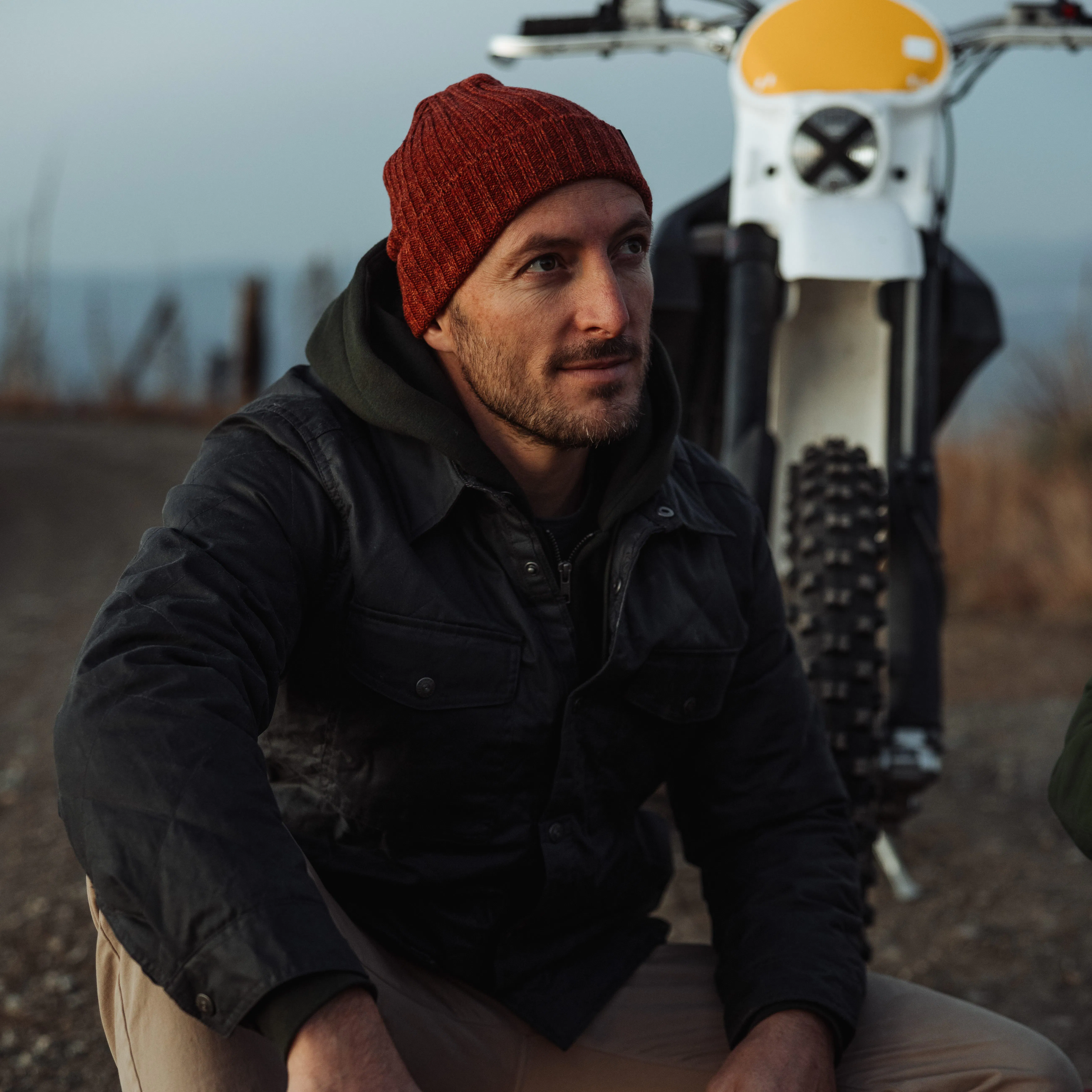 Huckberry Japanese Rib Knit Beanie - Heather Rust | Beanies