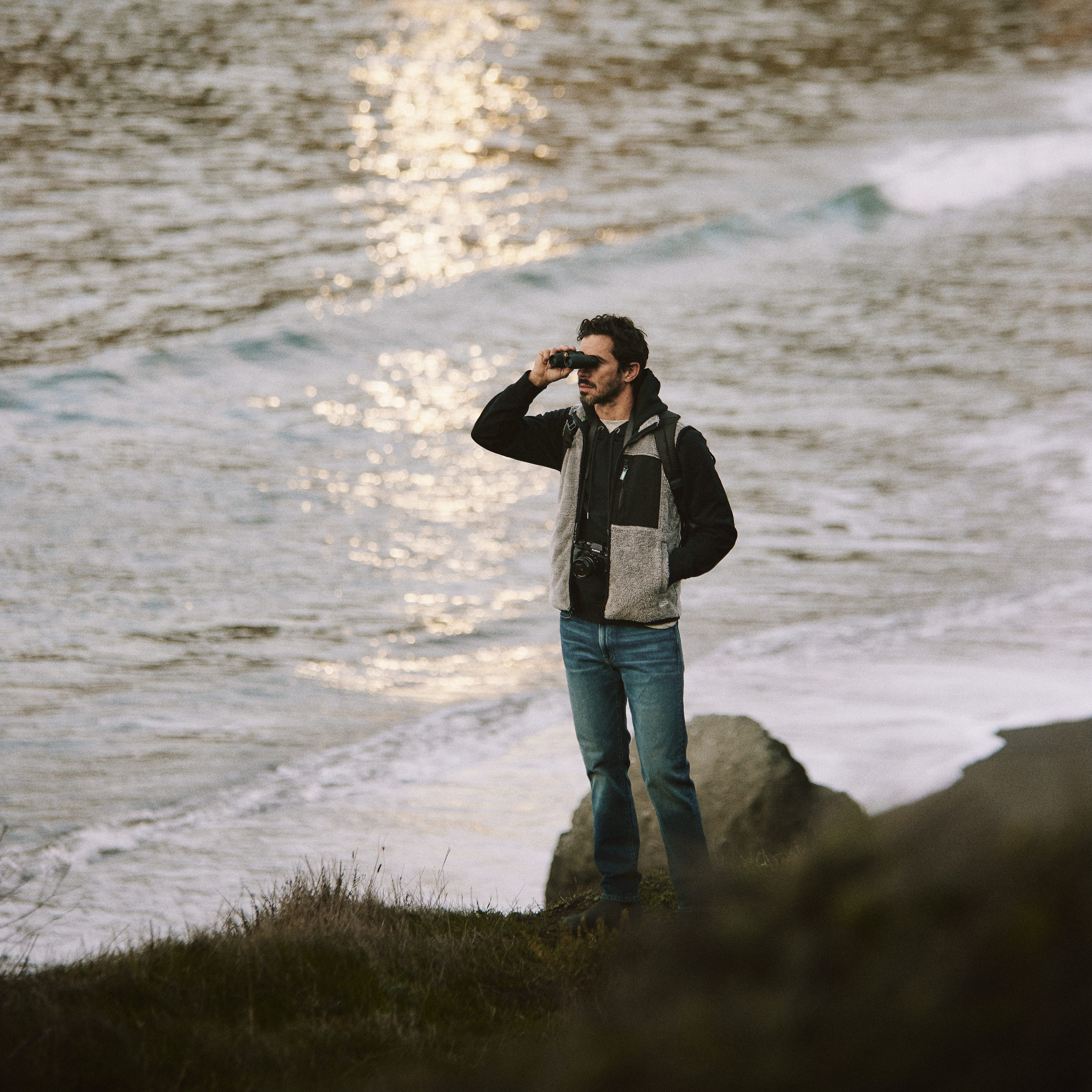 Wellen Windsurf Fleece Vest - Speckle Grey | Vests | Huckberry