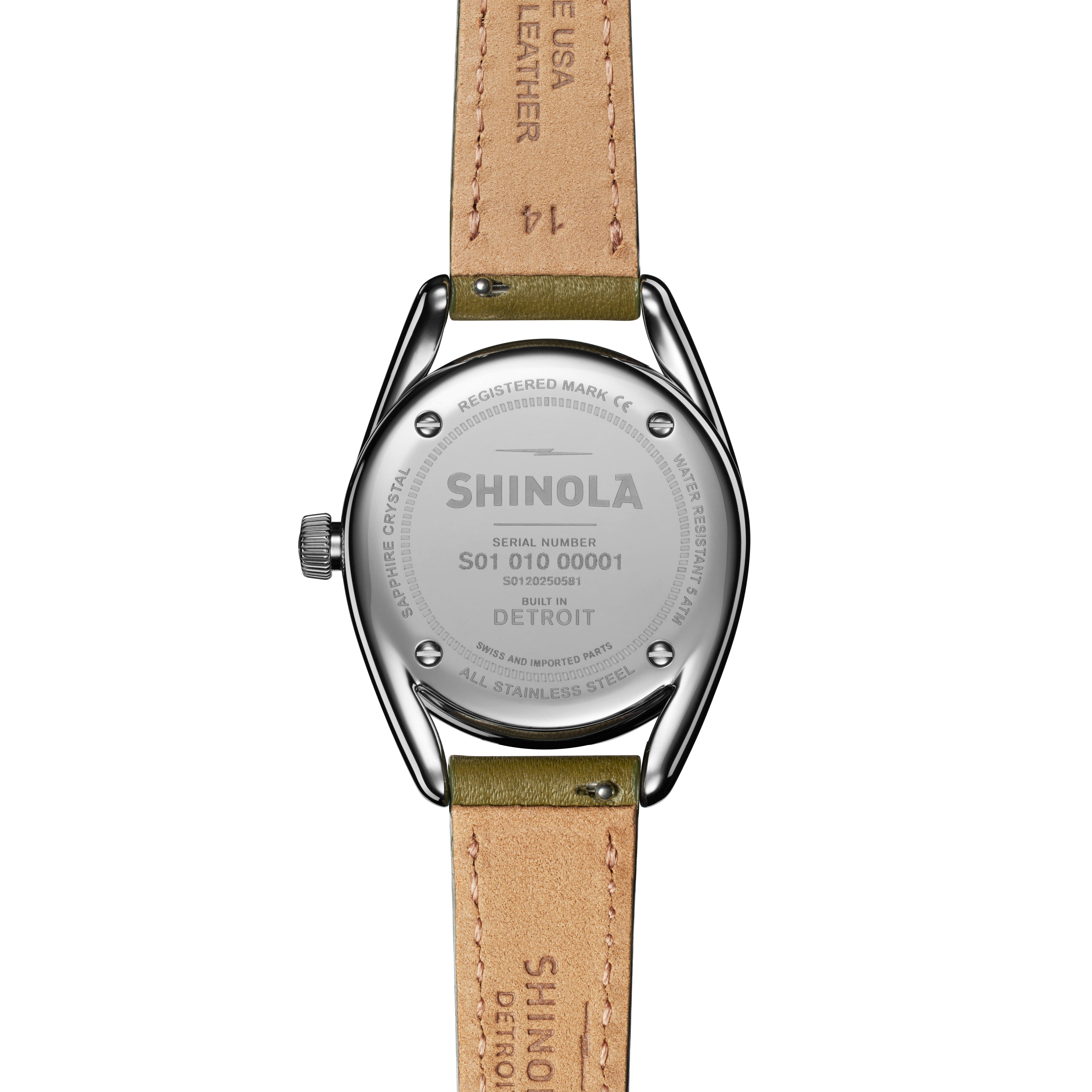 Derby 30mm Green Olive Dial s0120226478 - Shinola Derby wrist watch