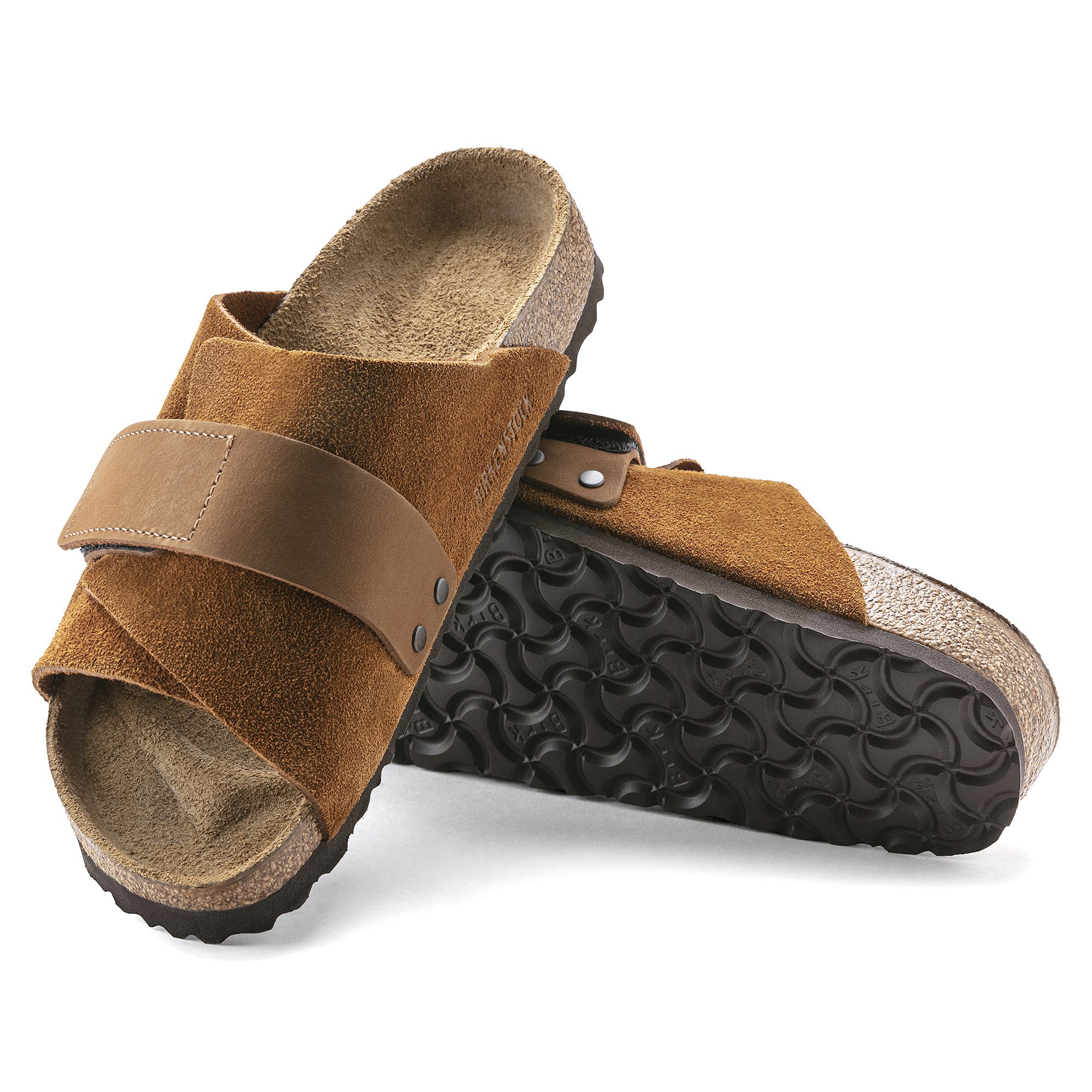 Birkenstock Kyoto Suede Leather One-Strap Sandal Suede/Mink | Sandals | Huckberry