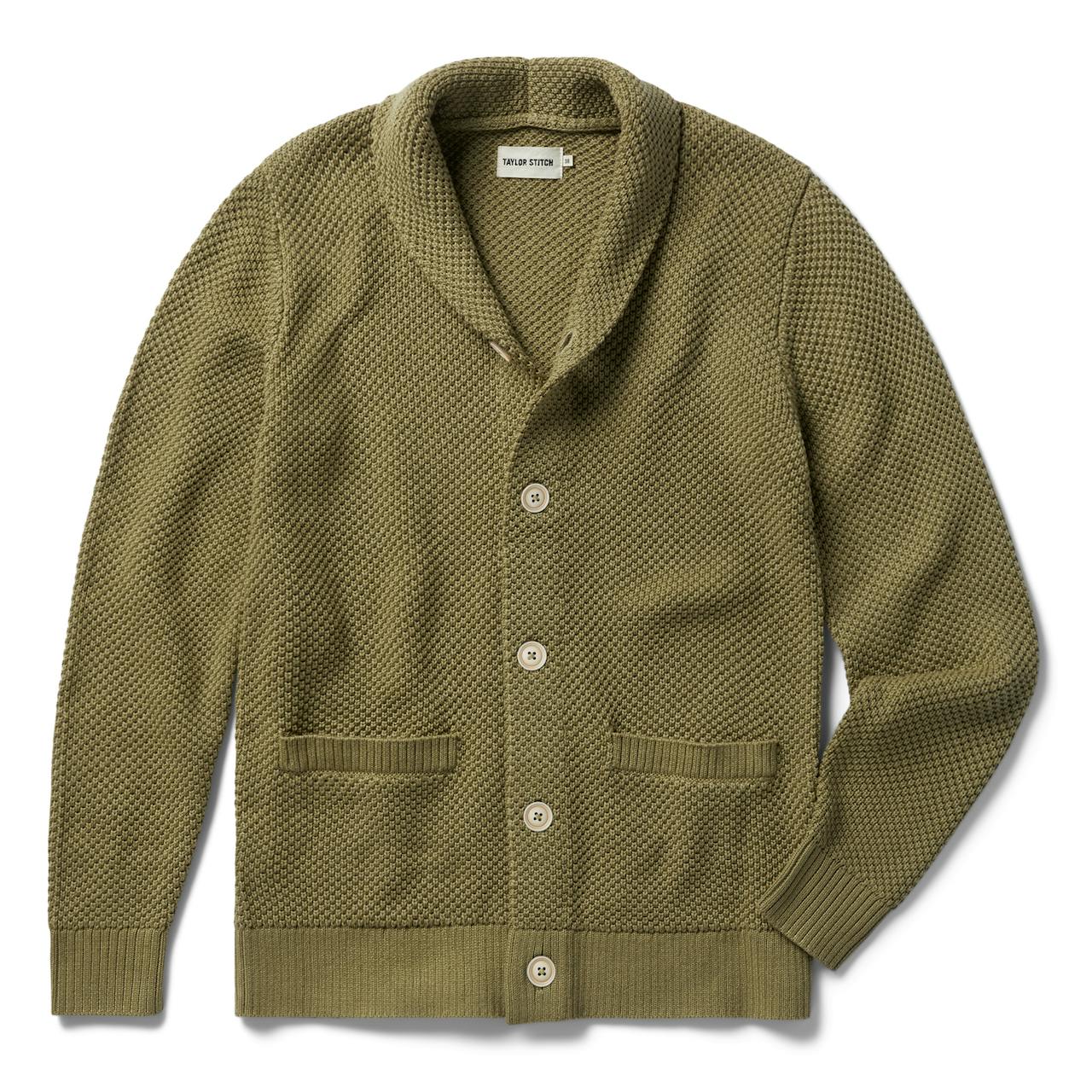 | Huckberry Crawford Cardigan The Stitch - Sweaters Sweater Cardigan | Taylor - Exclusive Moss