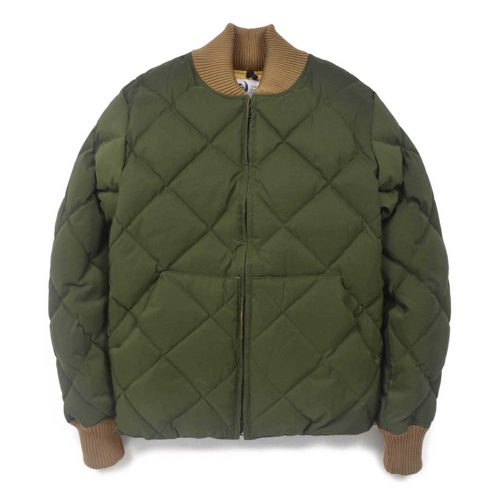 Crescent Down Works Down Diagonal Quilt Jacket - Green - Khaki