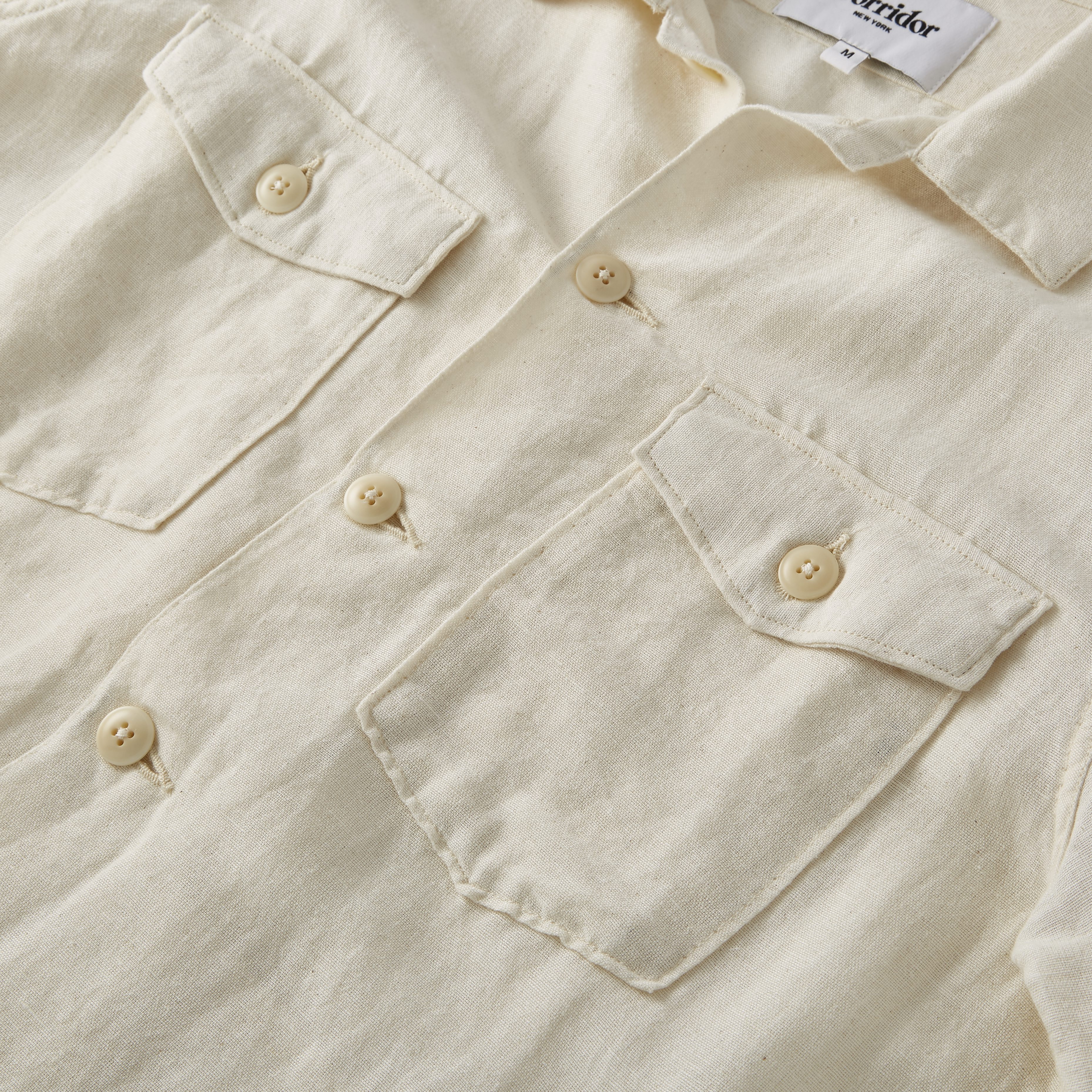 Corridor Linen Cotton Military Jacket - Natural | Chore Coats