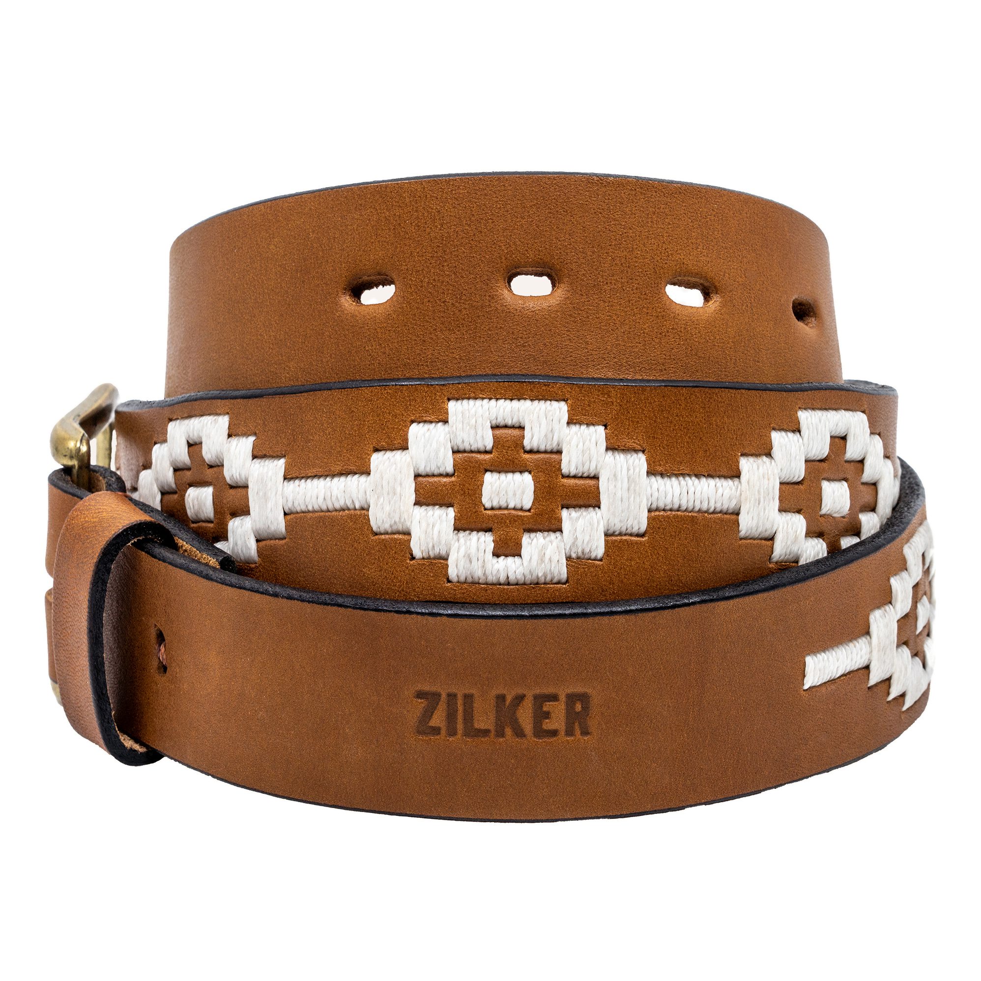 Zilker Rambler Belt - Light Brown & White | Casual Belts | Huckberry