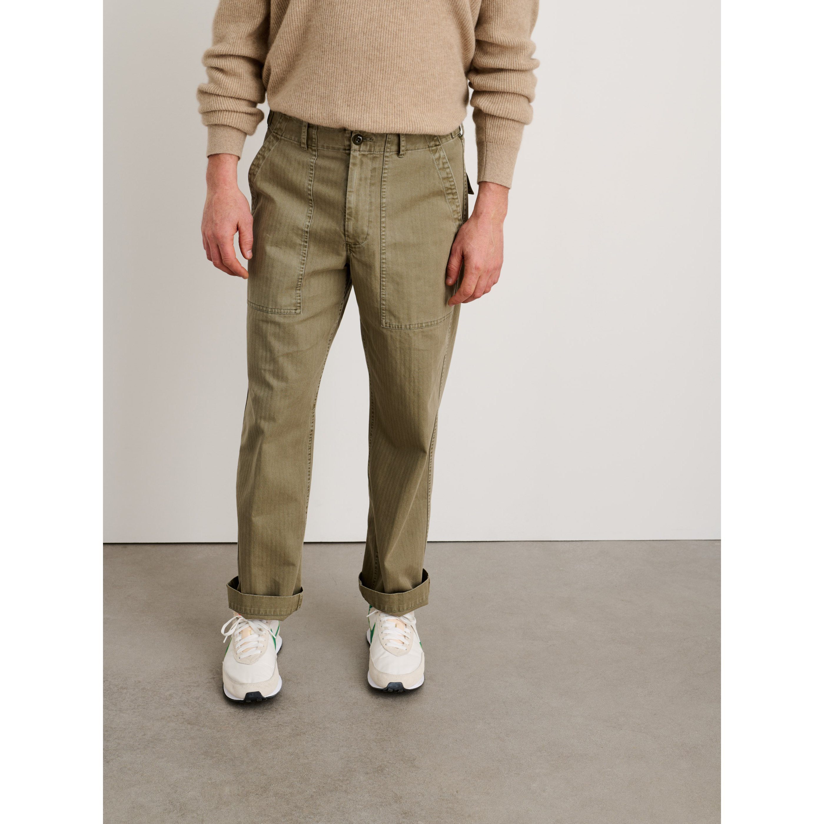 Alex Mill Recycled Cotton Herringbone Field Pant - Vintage Olive