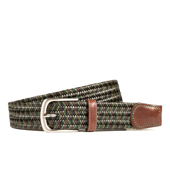 BRAIDED STRETCH LEATHER BELT BROWN/BLACK – Will Leather Goods
