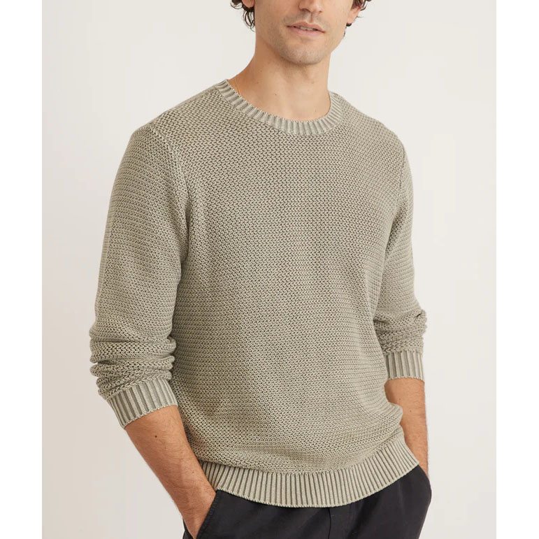 Marine Layer Garment Dyed Crewneck Sweater - Vetiver | Crew