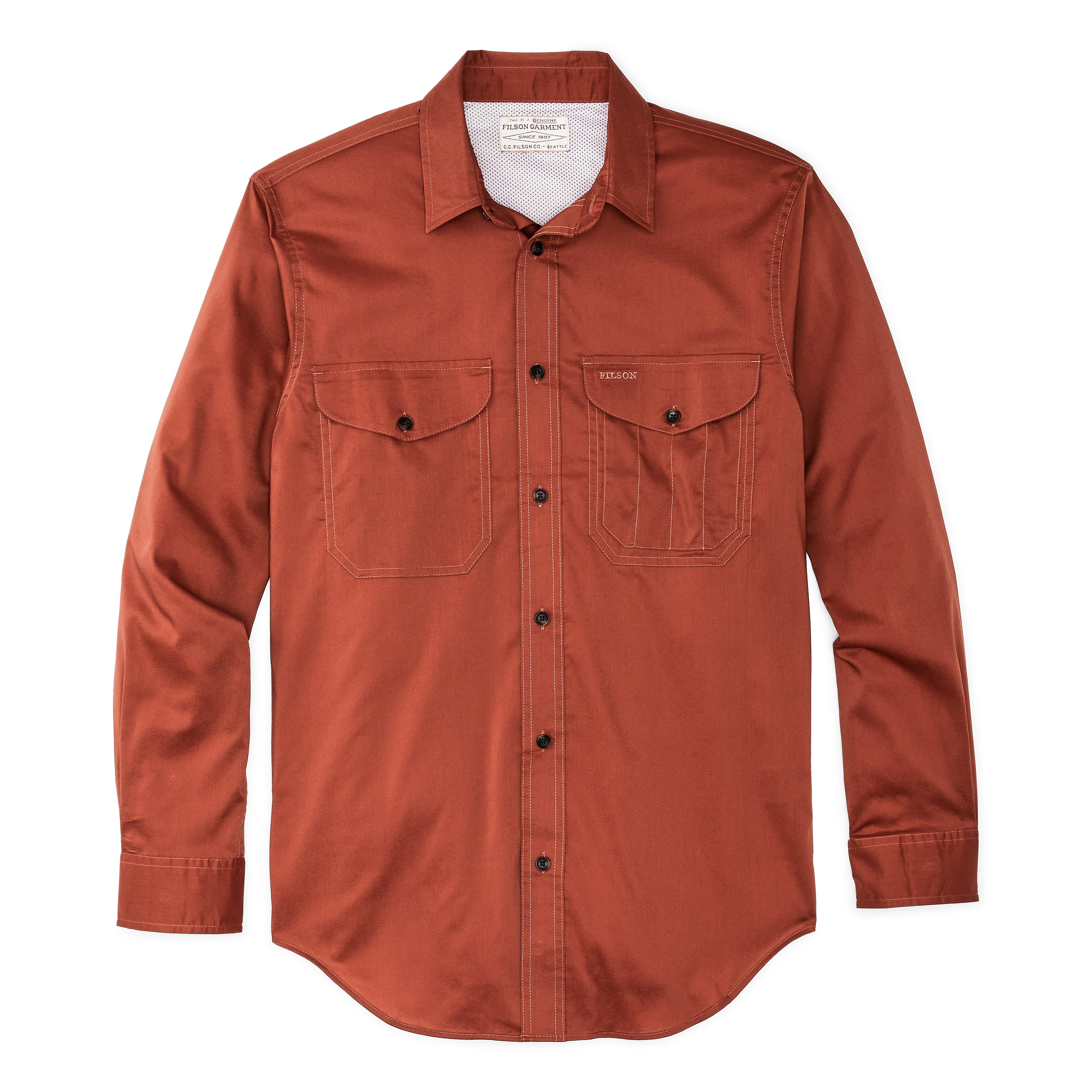 Filson Twin Lakes Sport Shirt - Tan / Bark / Red | Long Sleeve