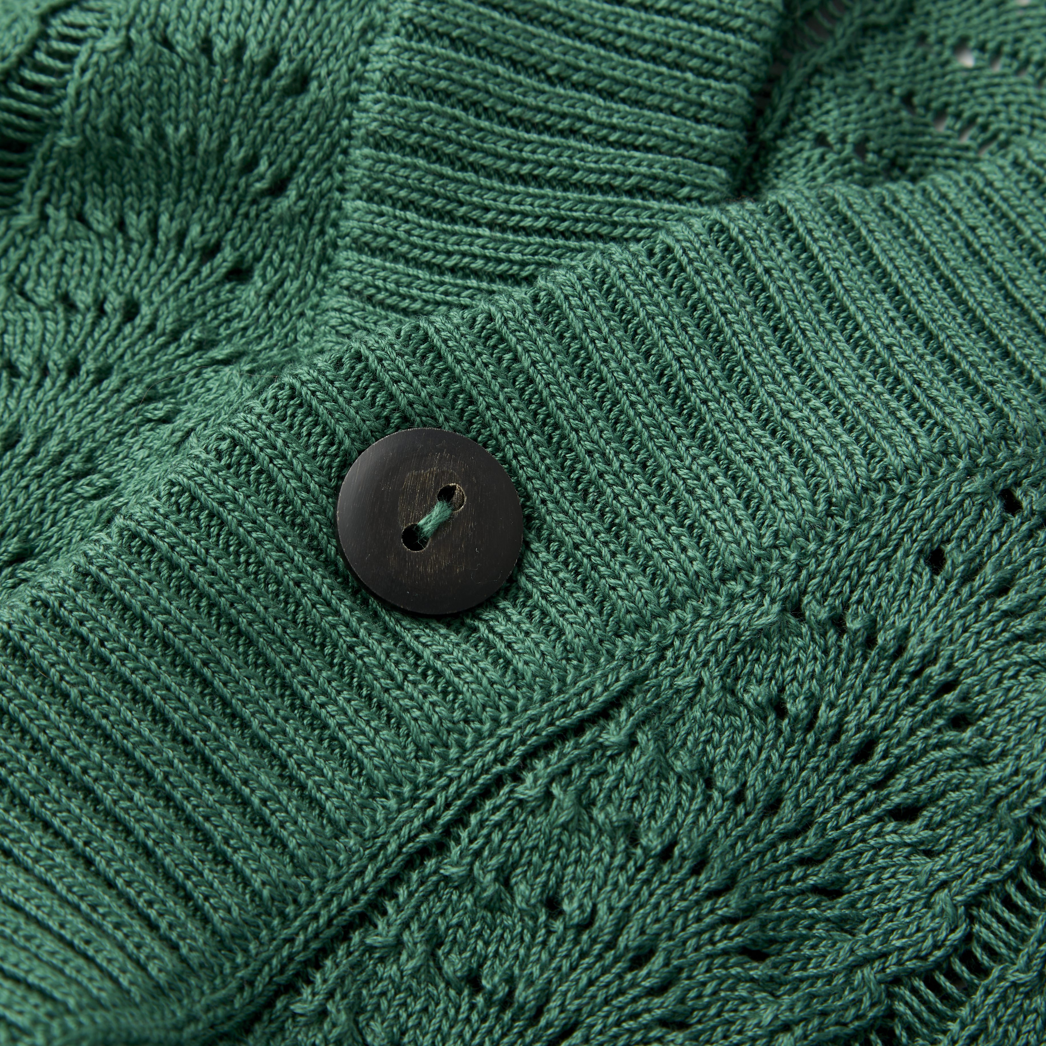 Corridor Textured Pima Cotton Cardigan - Green | Cardigan Sweaters