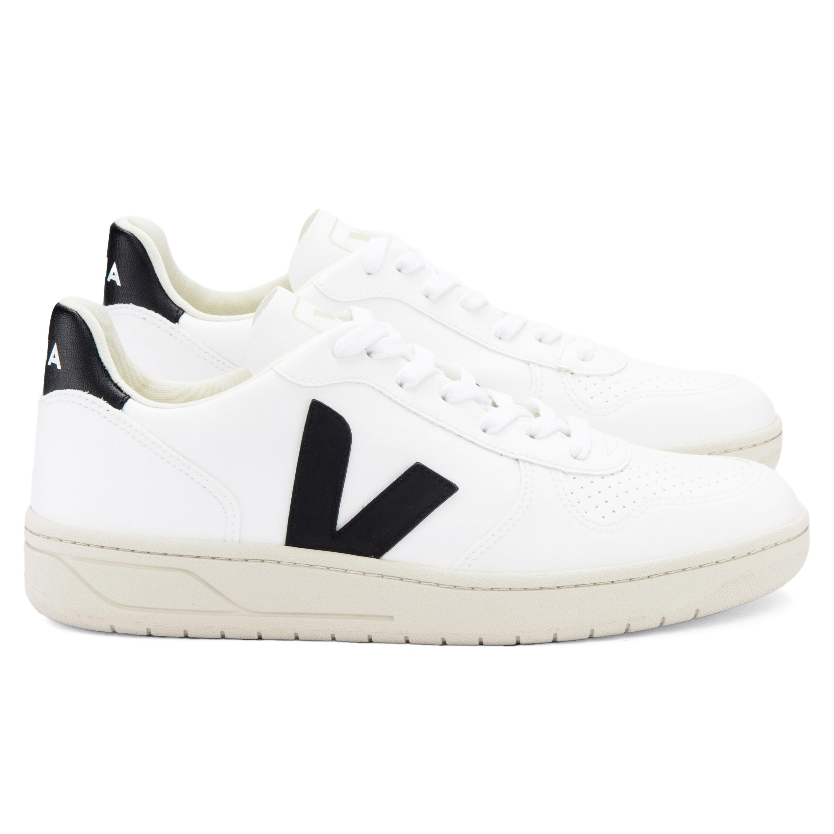 Veja V-10 Vegan Leather Sneaker - Extra White Black | Casual 