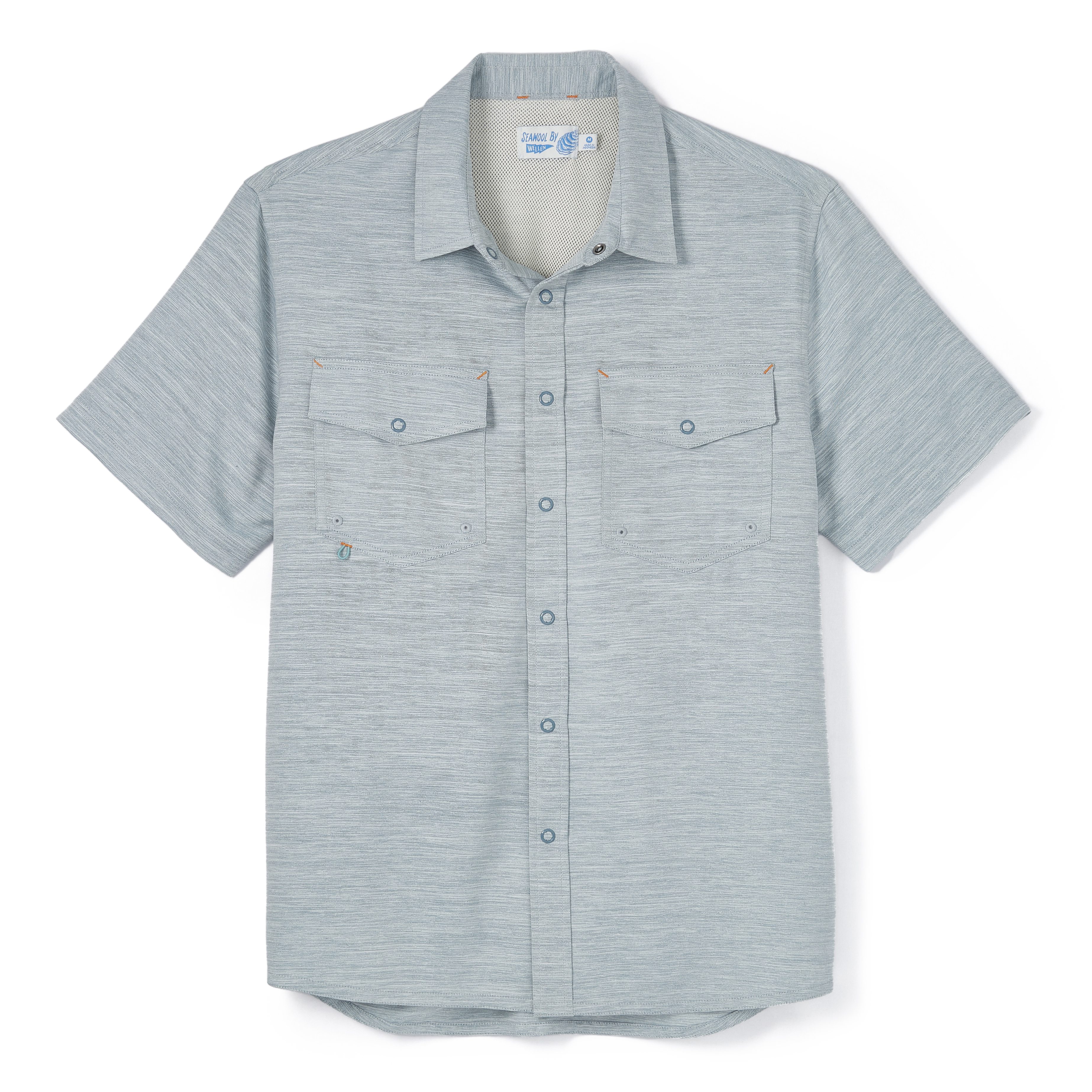 Wellen Seawool UPF Short Sleeve Shirt - Marled Blue | Short Sleeve