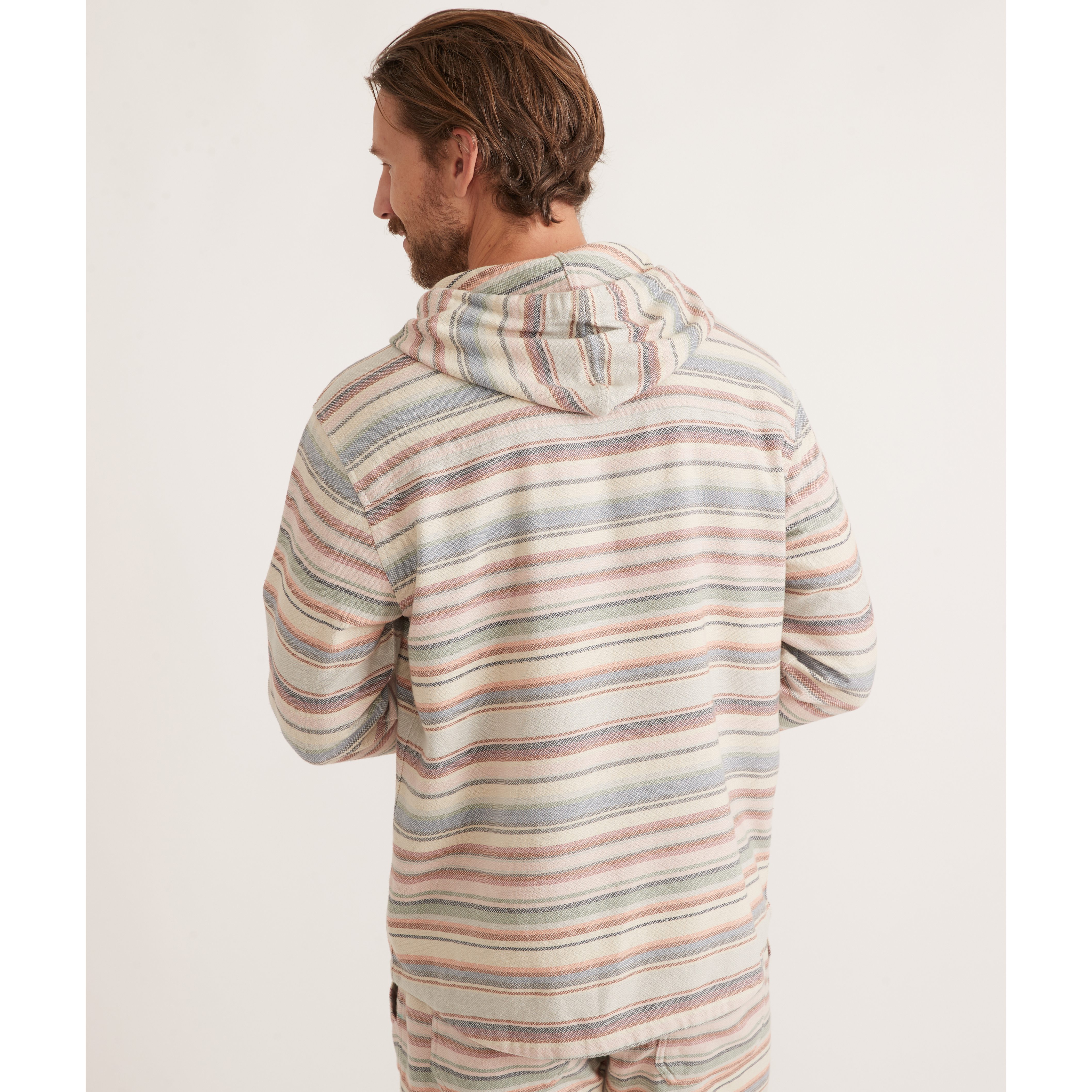 Marine Layer Broken Twill Baja Hoodie - Multi Stripe
