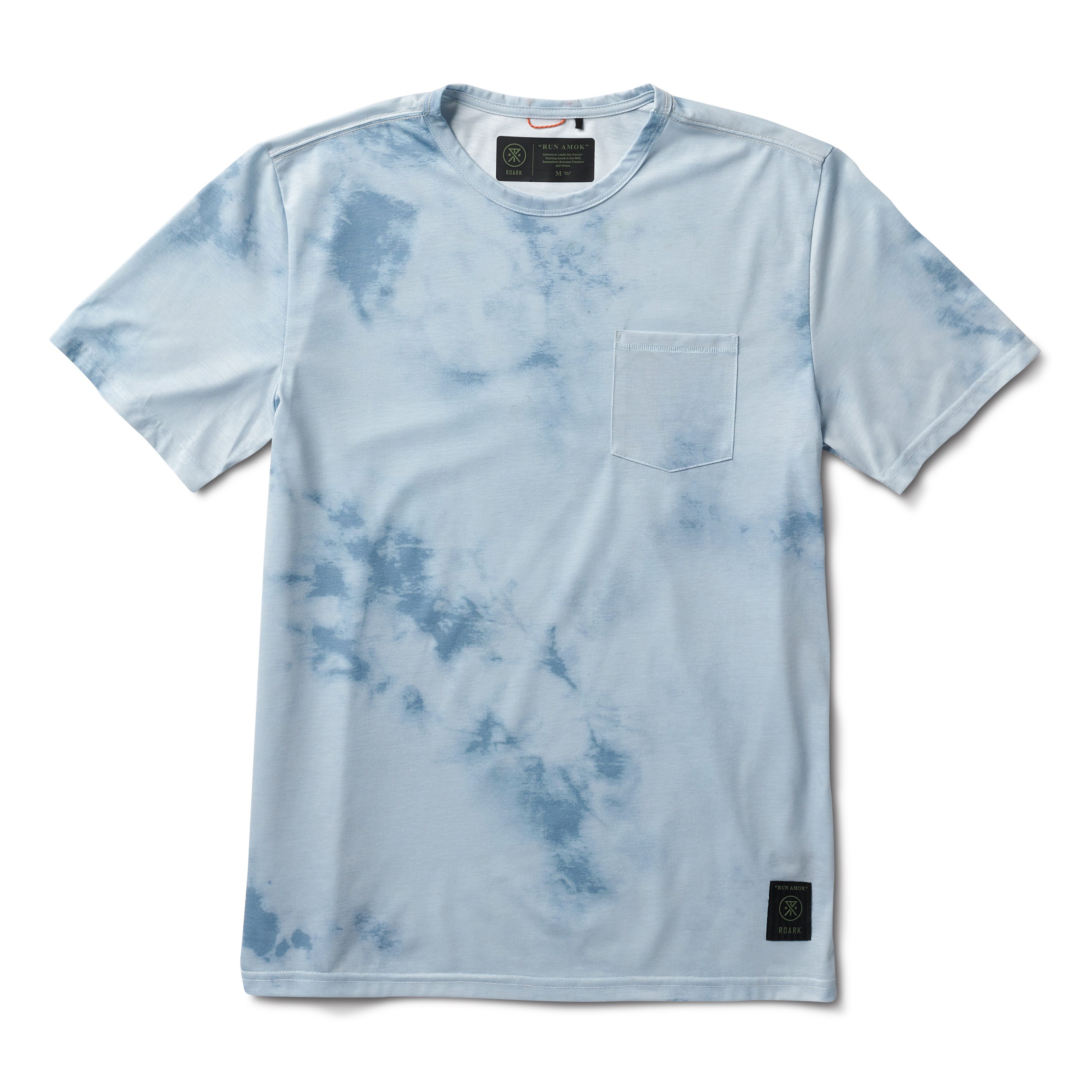 Roark Mathis Tie Dye Performance T-Shirt - Light Blue | T