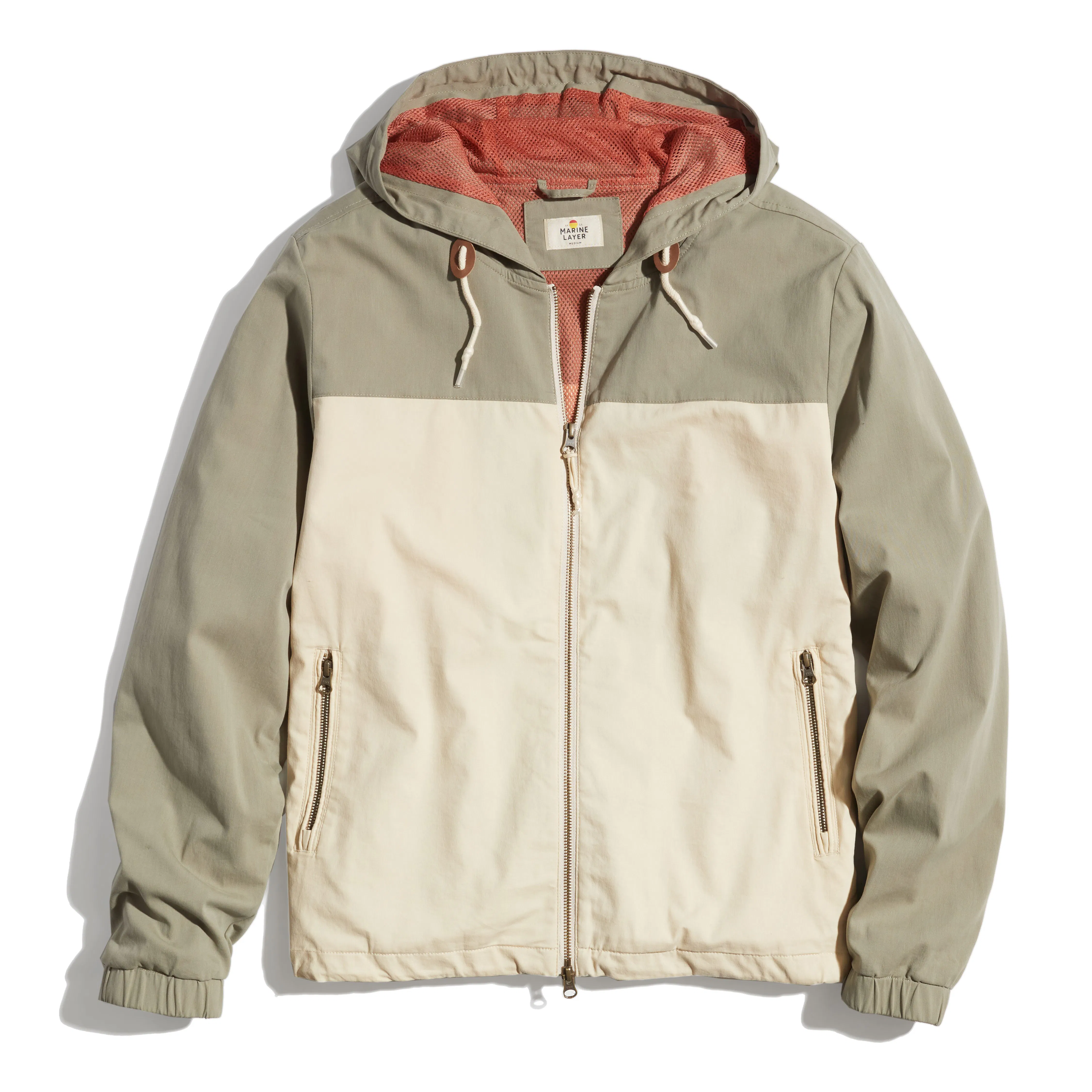 Marine Layer Dawson Stretch Twill Hooded Windbreaker - Vetiver
