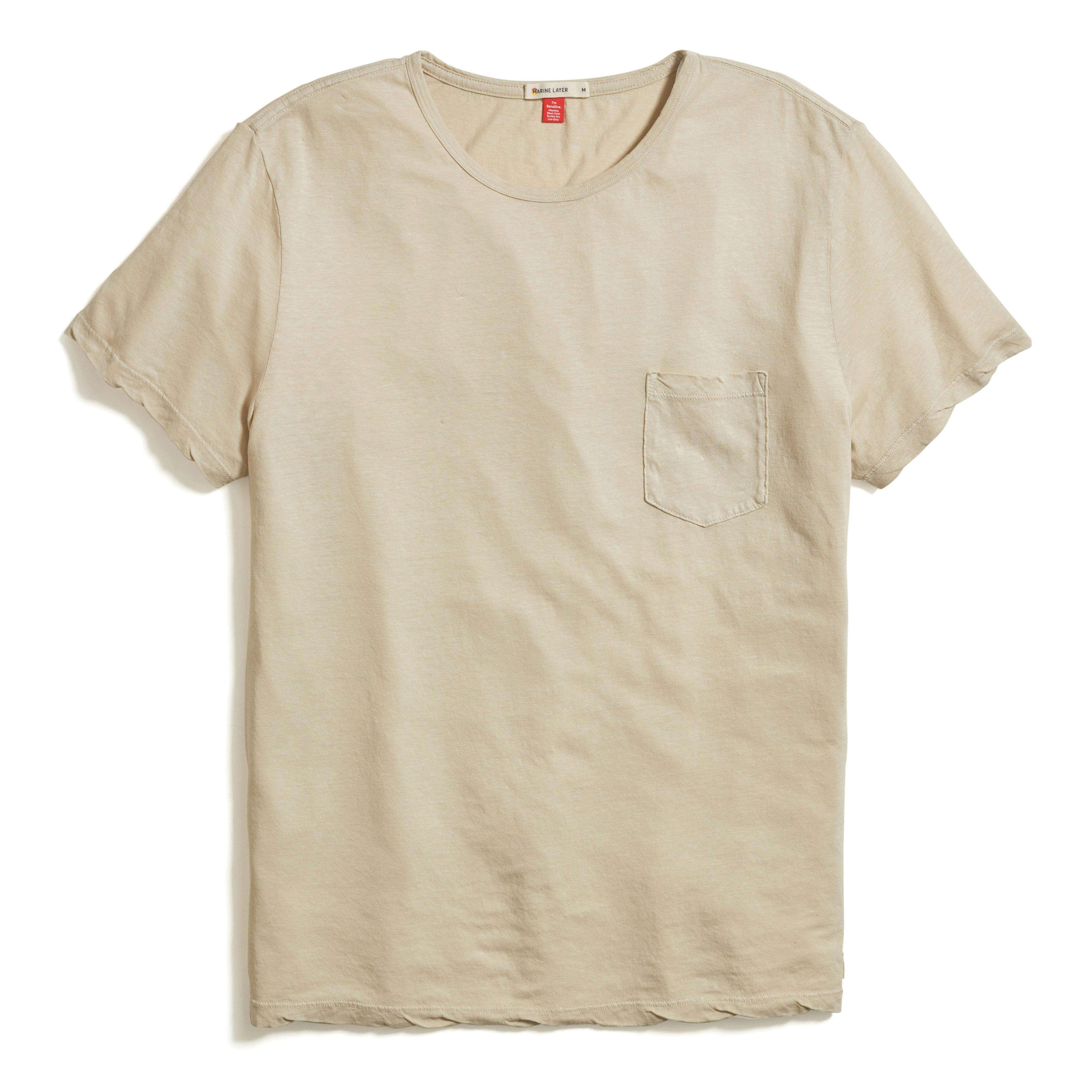 Marine Layer Hemp Pocket T-Shirt Sand | T-Shirts | Huckberry
