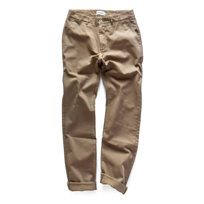 Pantalon Chino Taylor Stitch Homme - 34x32, Marron, Coton Bio, Coupe Droite