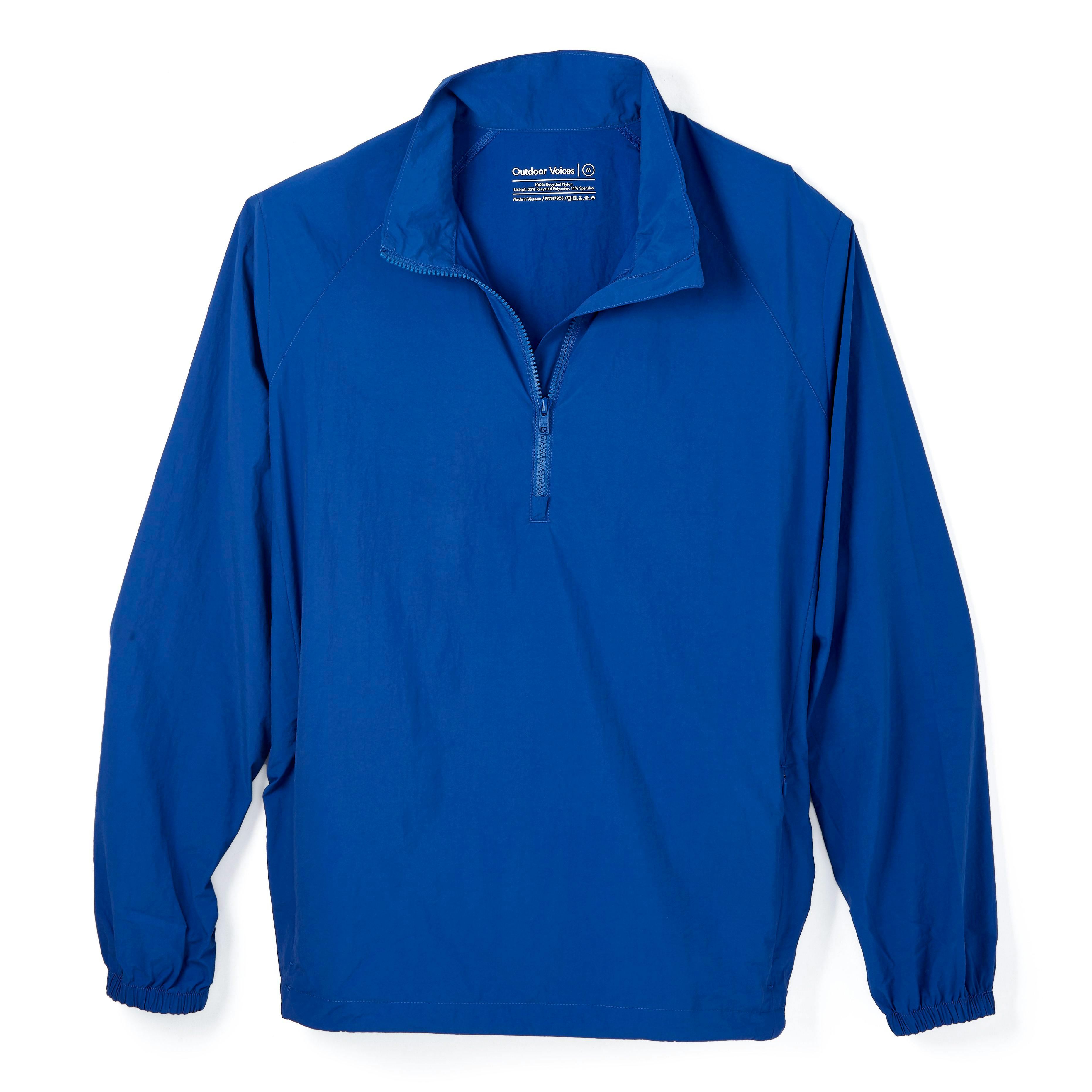 Outdoor Voices Recycled Nylon Quarter Zip Pullover - OV Blue, Active  Jackets